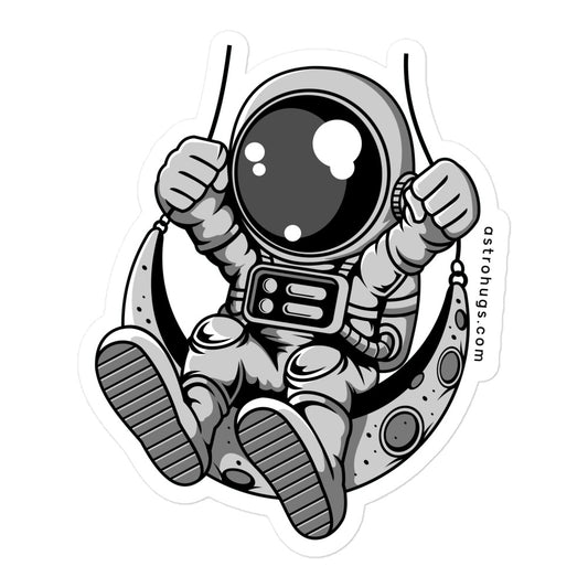 Astronaut Moon Swinger - Bubble-free stickers - 5.5 x 5.5