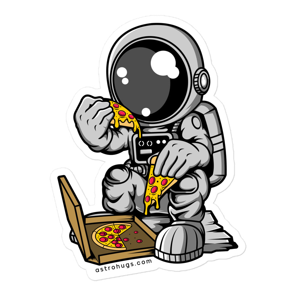 Astronaut Pizza - Bubble-free stickers - 5.5 x 5.5