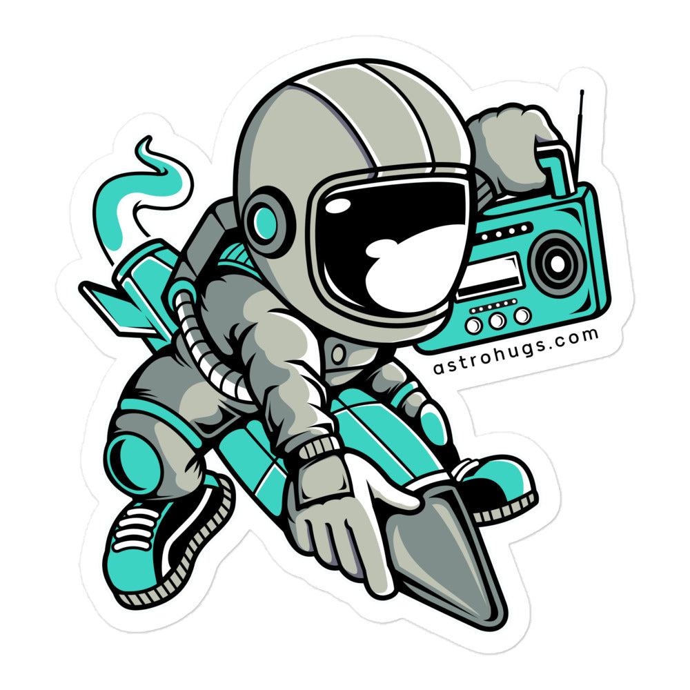 Astronaut Rocket - Bubble-free stickers - 5.5 x 5.5