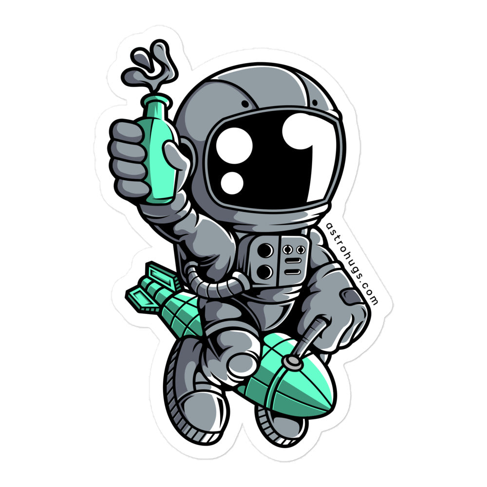 Astronaut Rocket 2 - Bubble-free stickers - 5.5 x 5.5