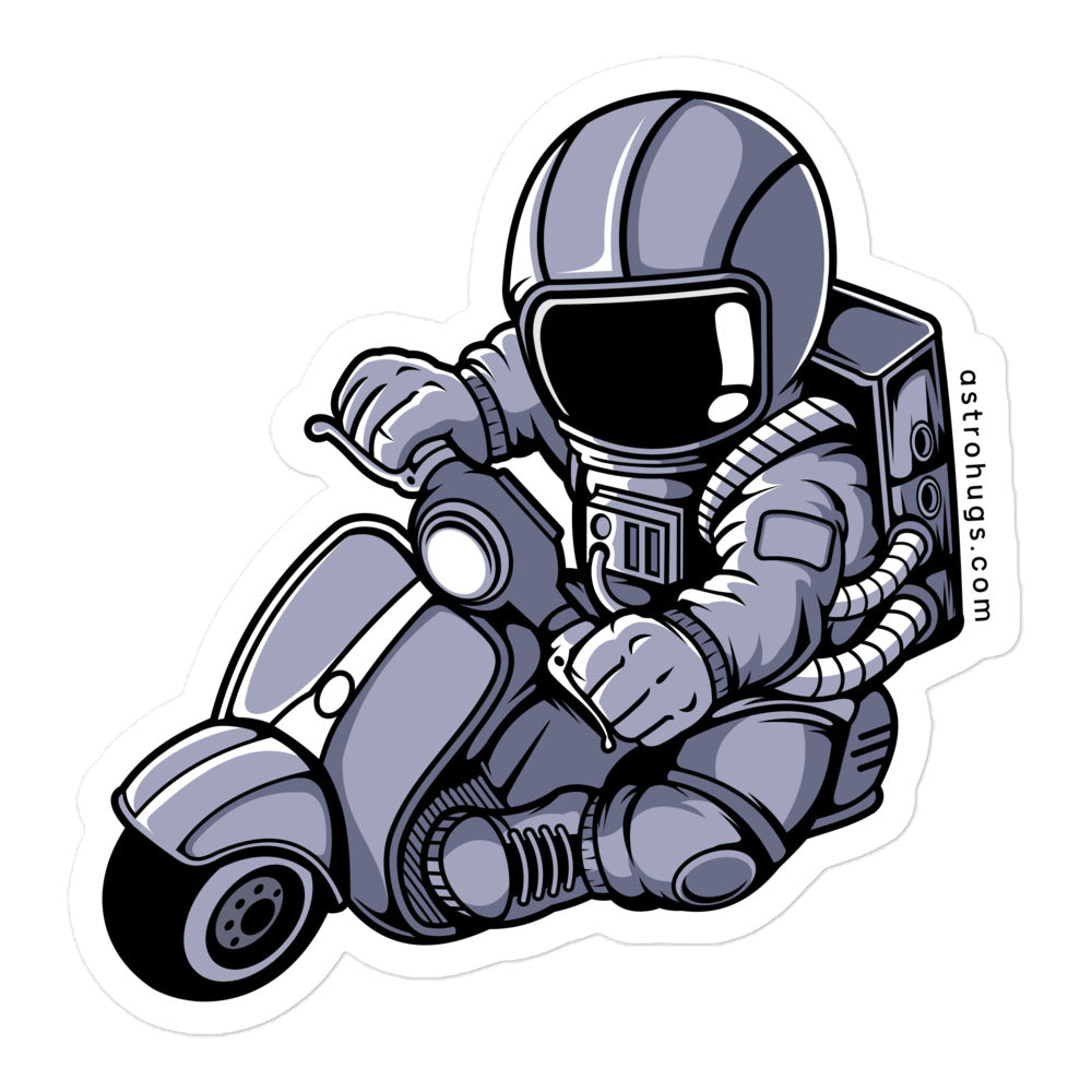 Astronaut Scooter - Bubble-free stickers - 5.5 x 5.5
