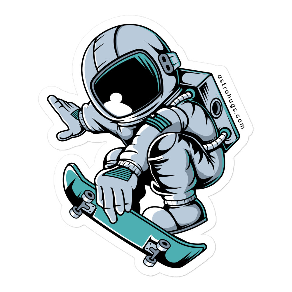 Astronaut Skateboard Jump - Bubble-free stickers - 5.5 x 5.5