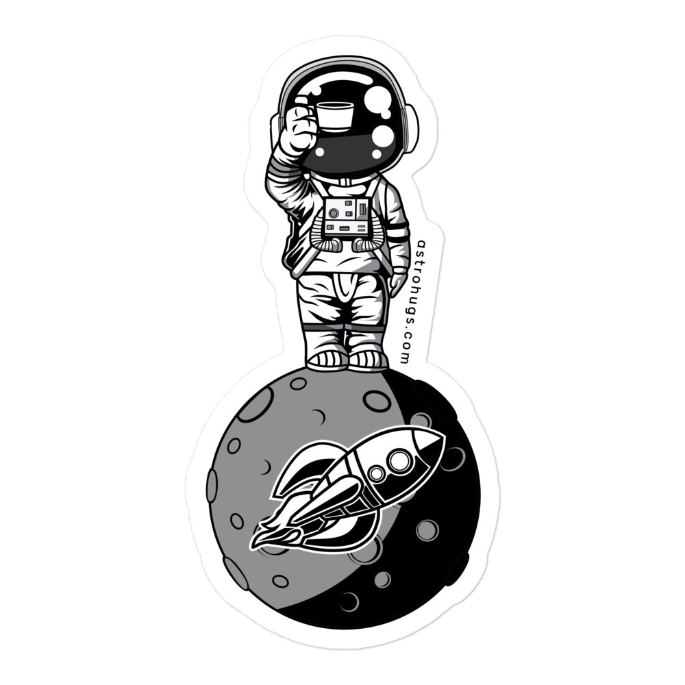 Astronaut Standing on the Moon - Bubble-free stickers - 5.5 x 5.5