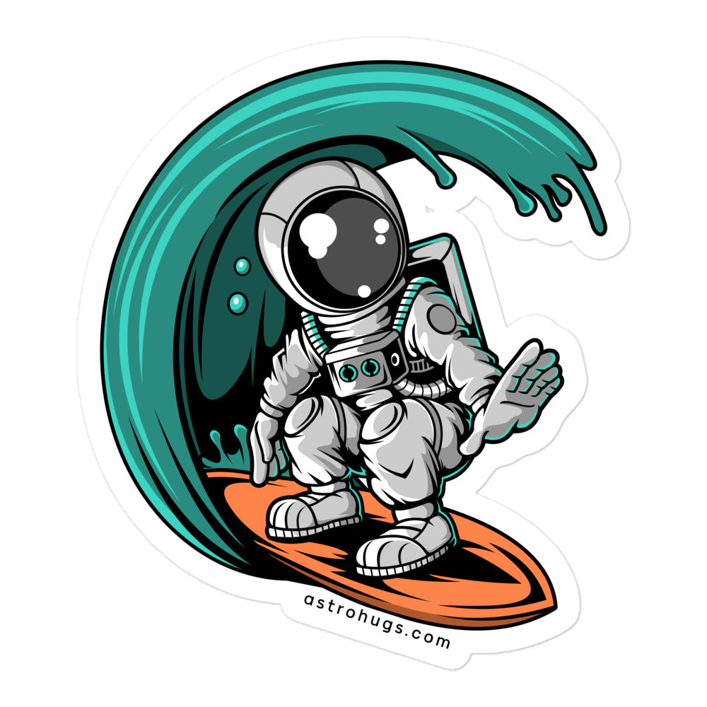 Astronaut Surfing - Bubble-free stickers - 5.5 x 5.5