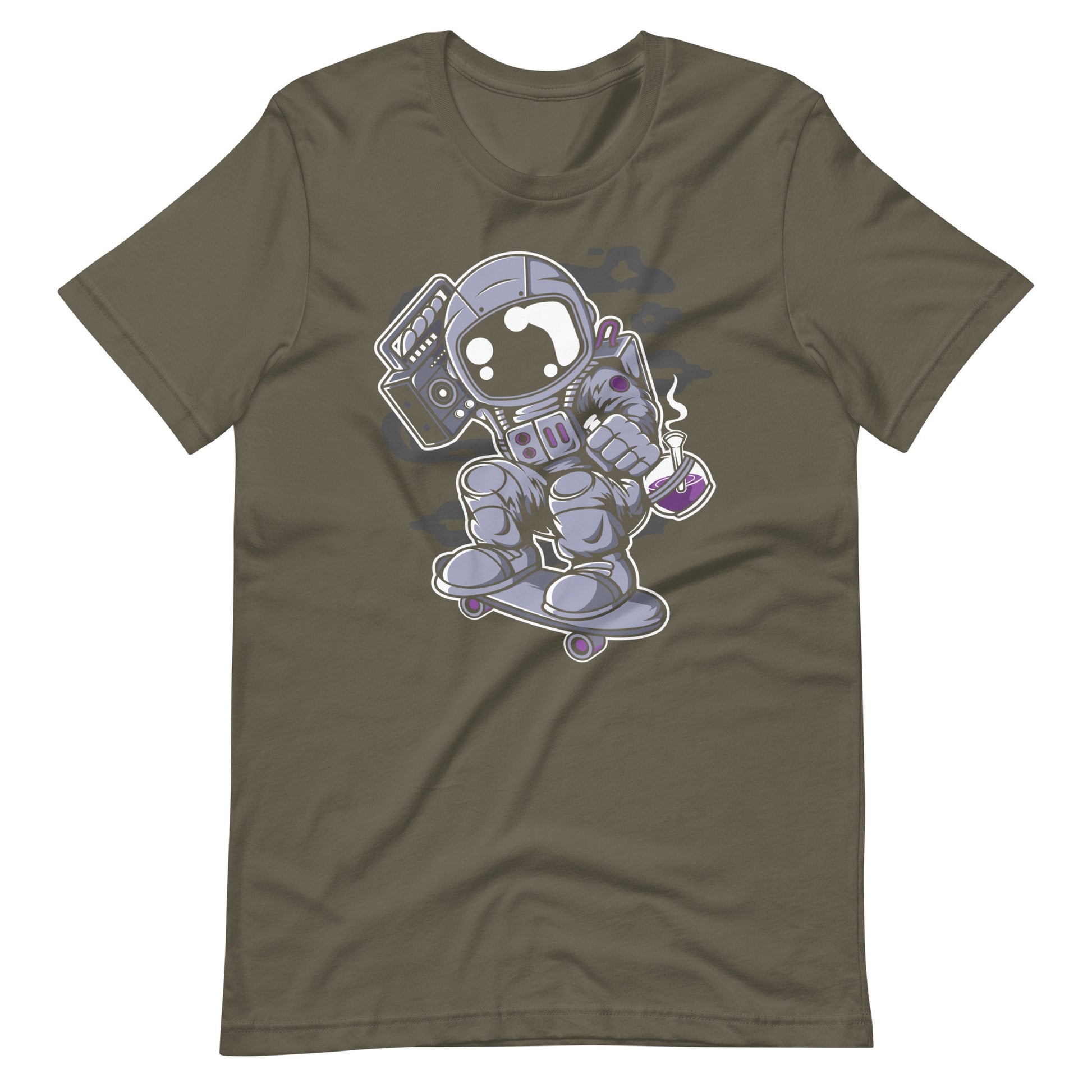 Astronaut Skater Boombox - Men's t-shirt - Army Front