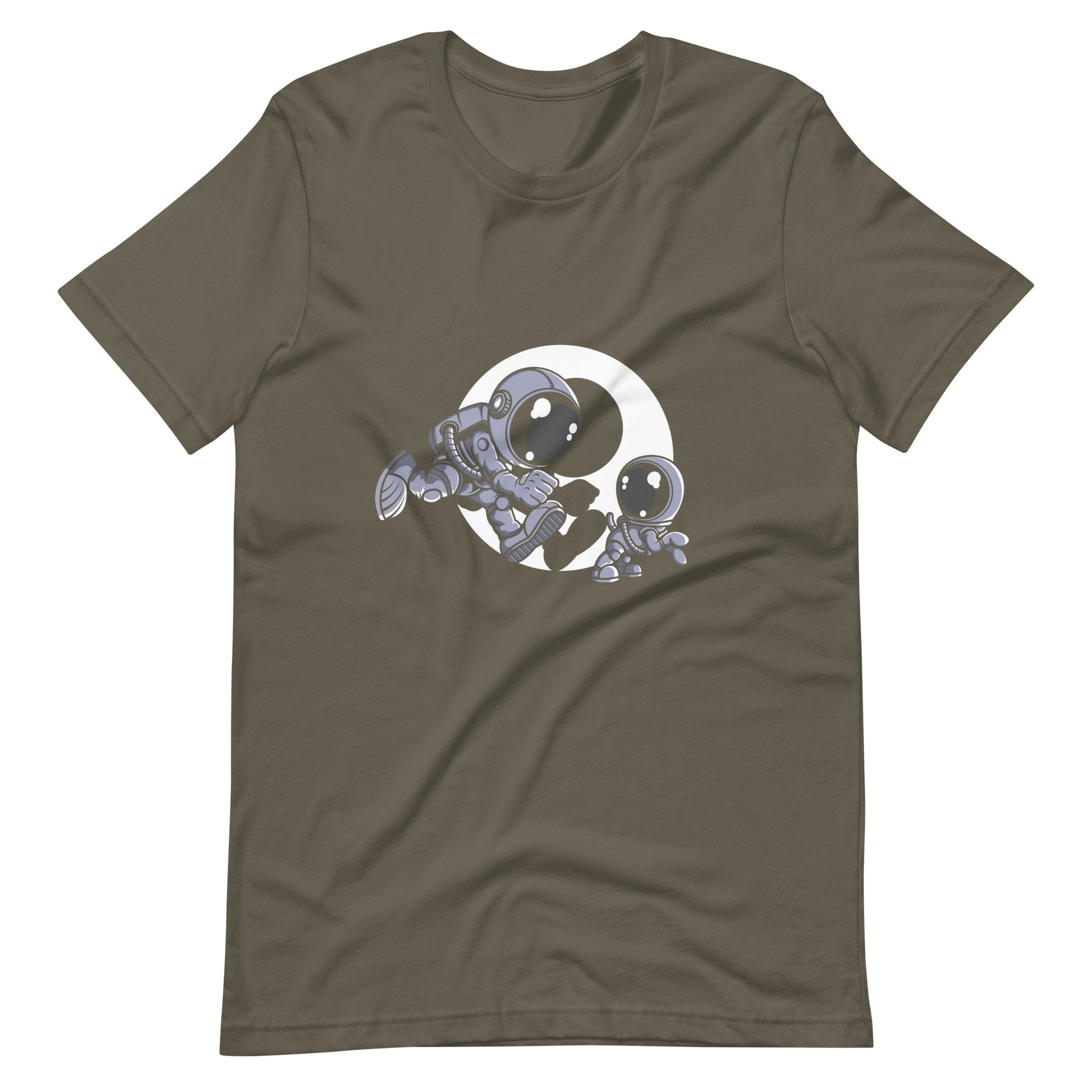 Astronaut and Little Dog - Men's t-shirt - Army Front