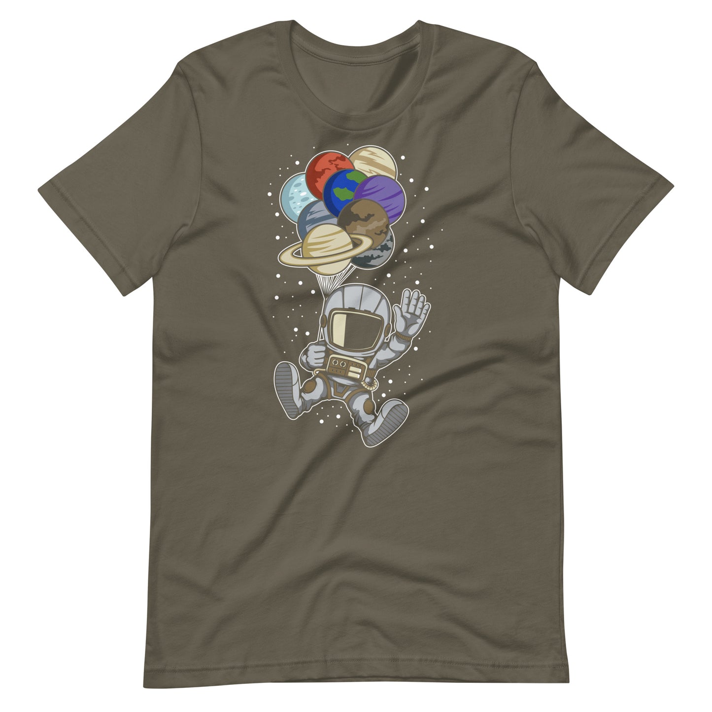 Astronaut Balloon Planets - Men's t-shirt - Army Front