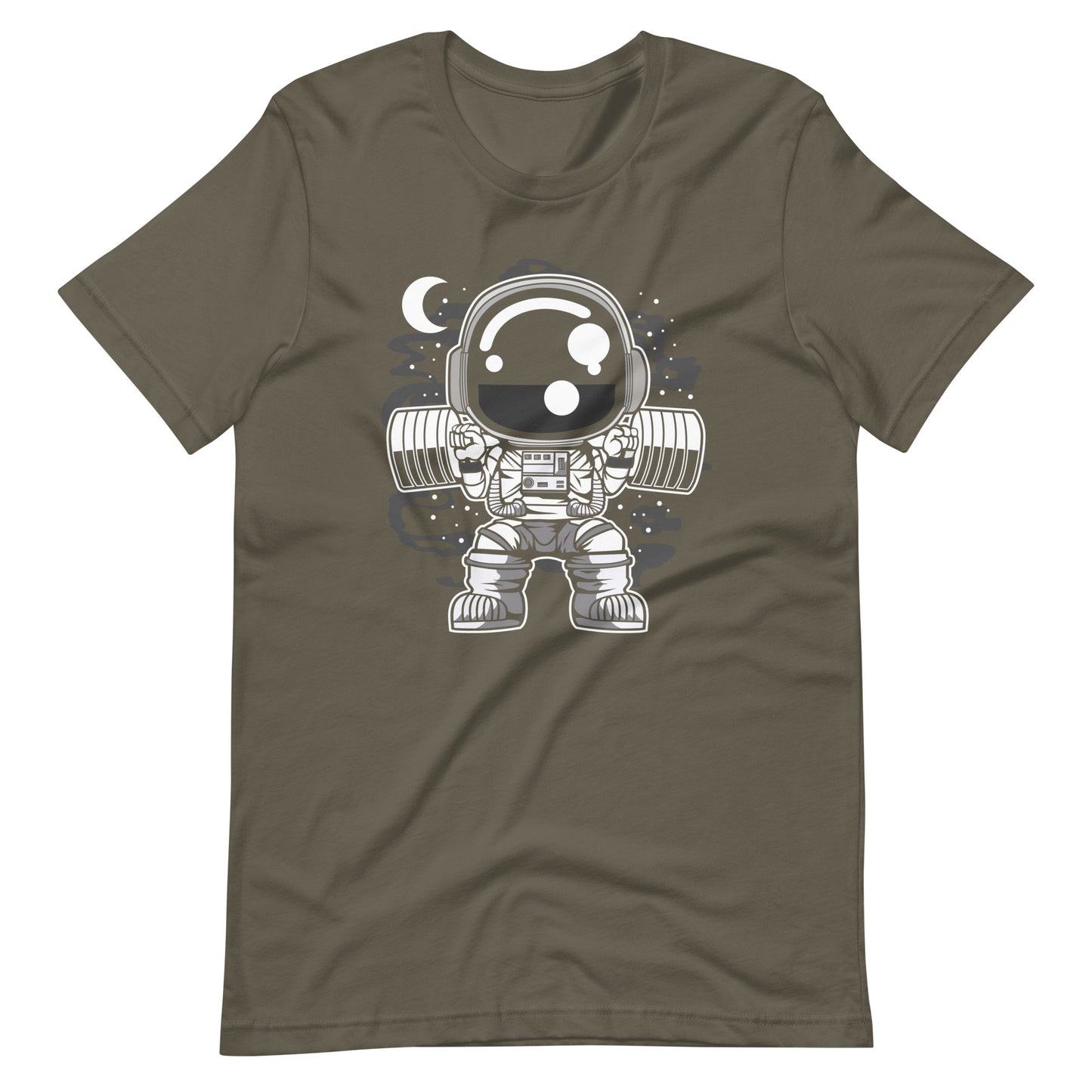 Astronaut Barbell Body Builder - Men's t-shirt - Army Front