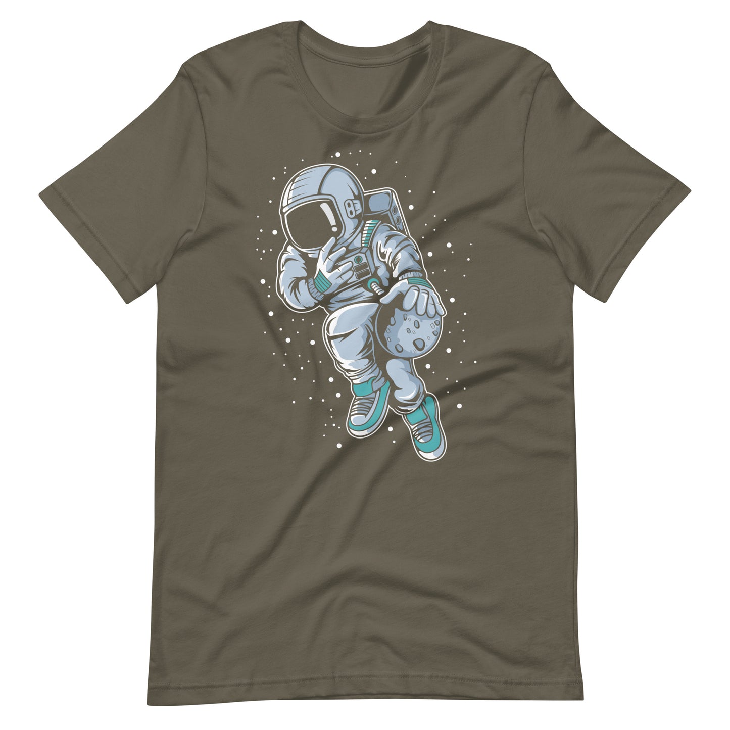 Astronaut Basketball 2 - Men's t-shirt - Army Front