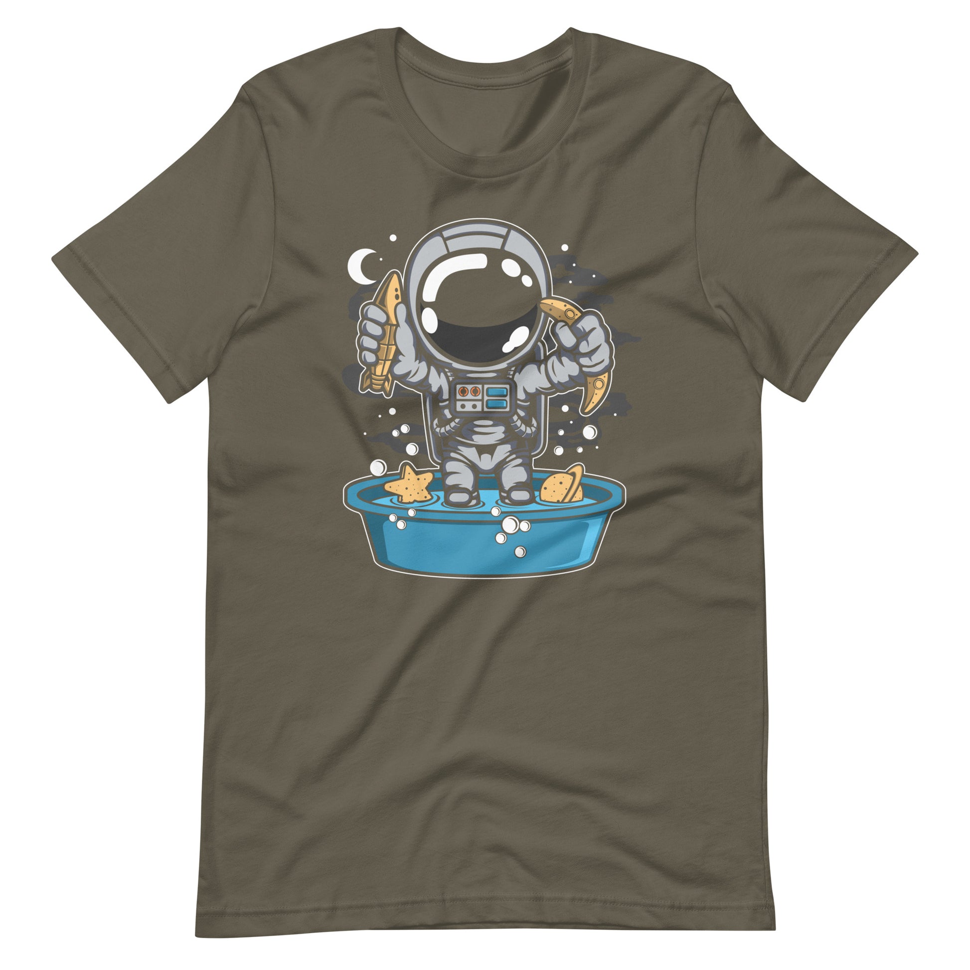 Astronaut Bathtub - Men's t-shirt - Army Front