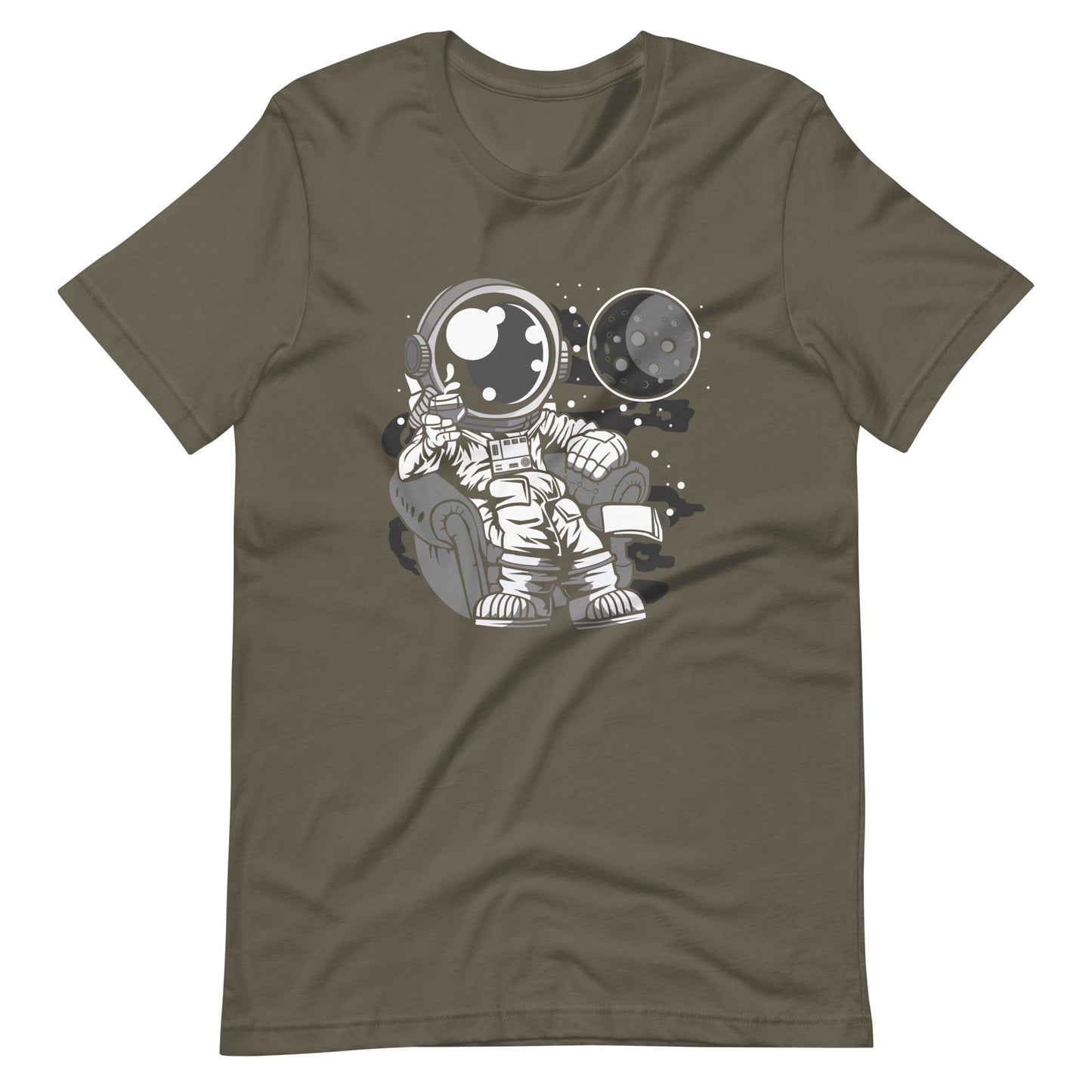 Astronaut Drinking and Relax - Men's t-shirt - Army Front