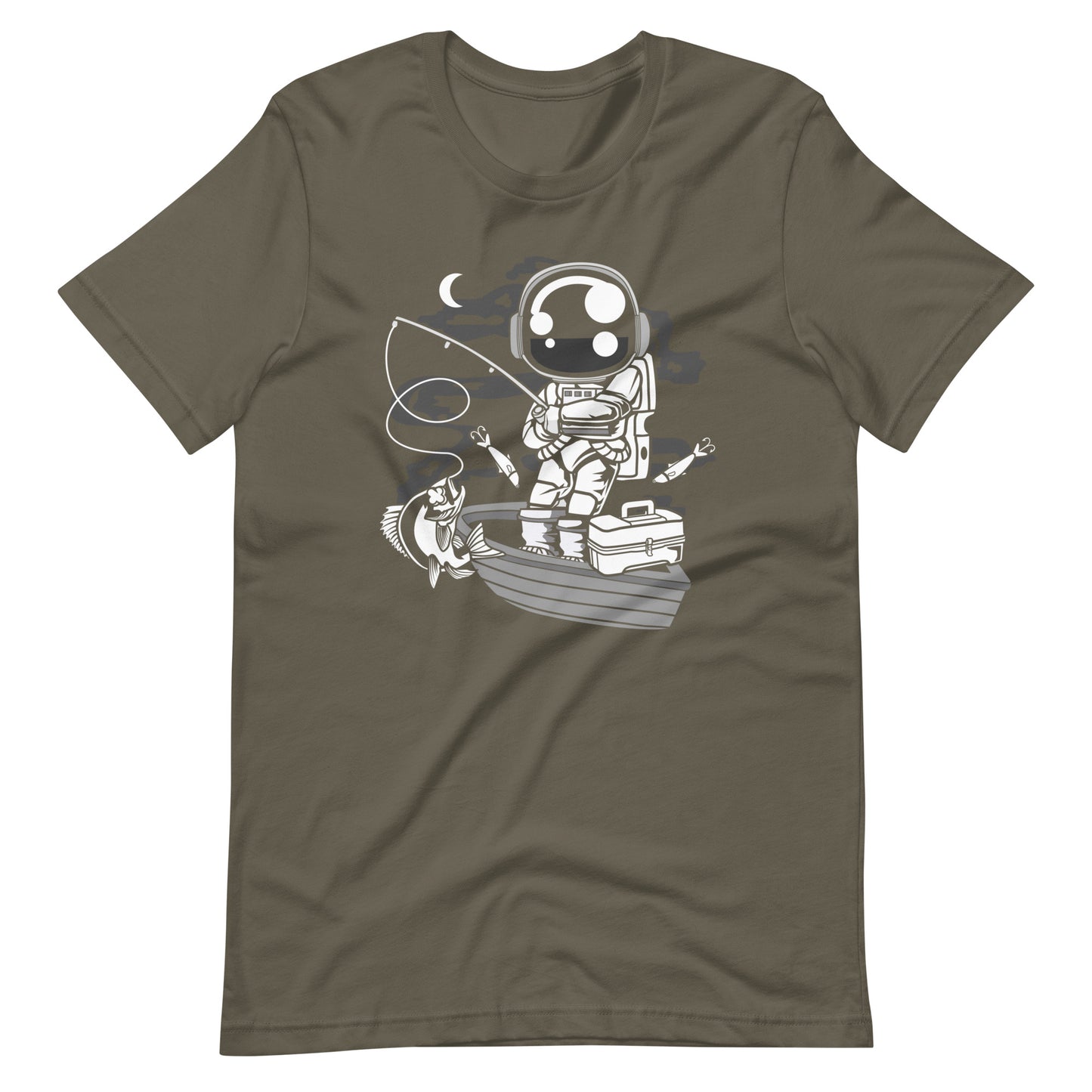 Astronaut Fisherman - Men's t-shirt - Army Front