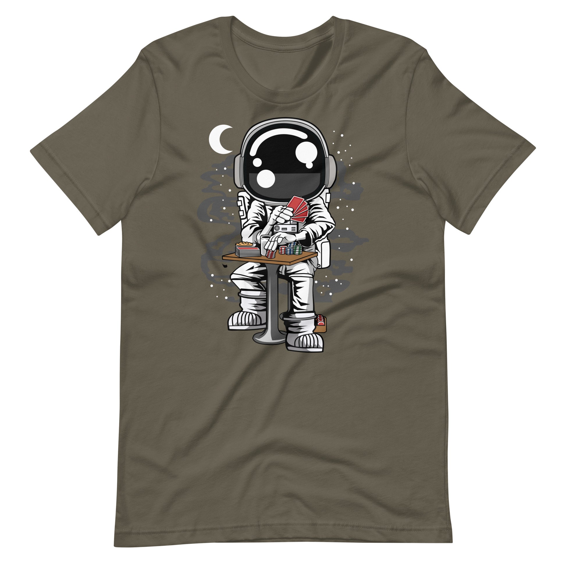 Astronaut Gambler - Men's t-shirt - Army Front