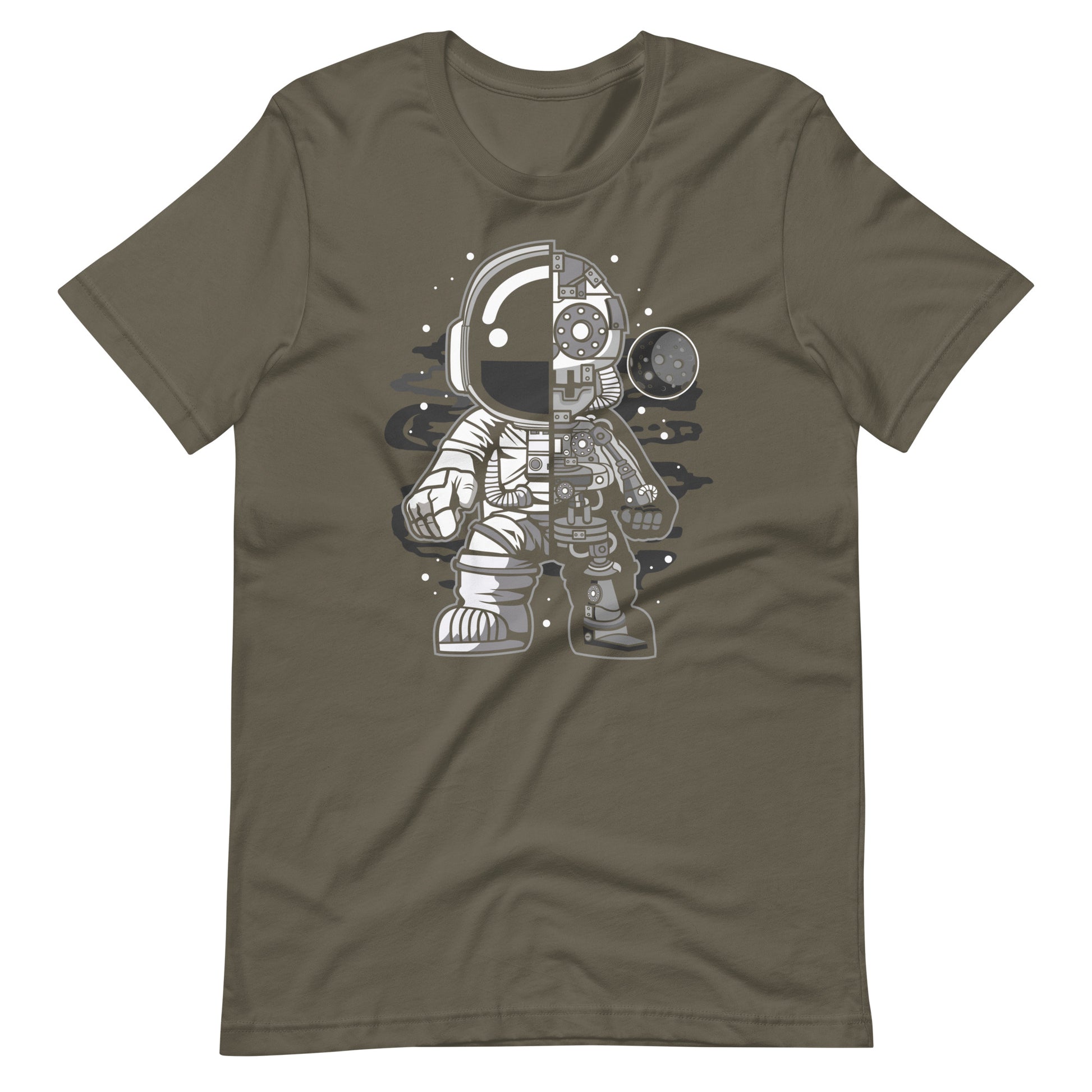 Astronaut Half Robot - Men's t-shirt - Army Front