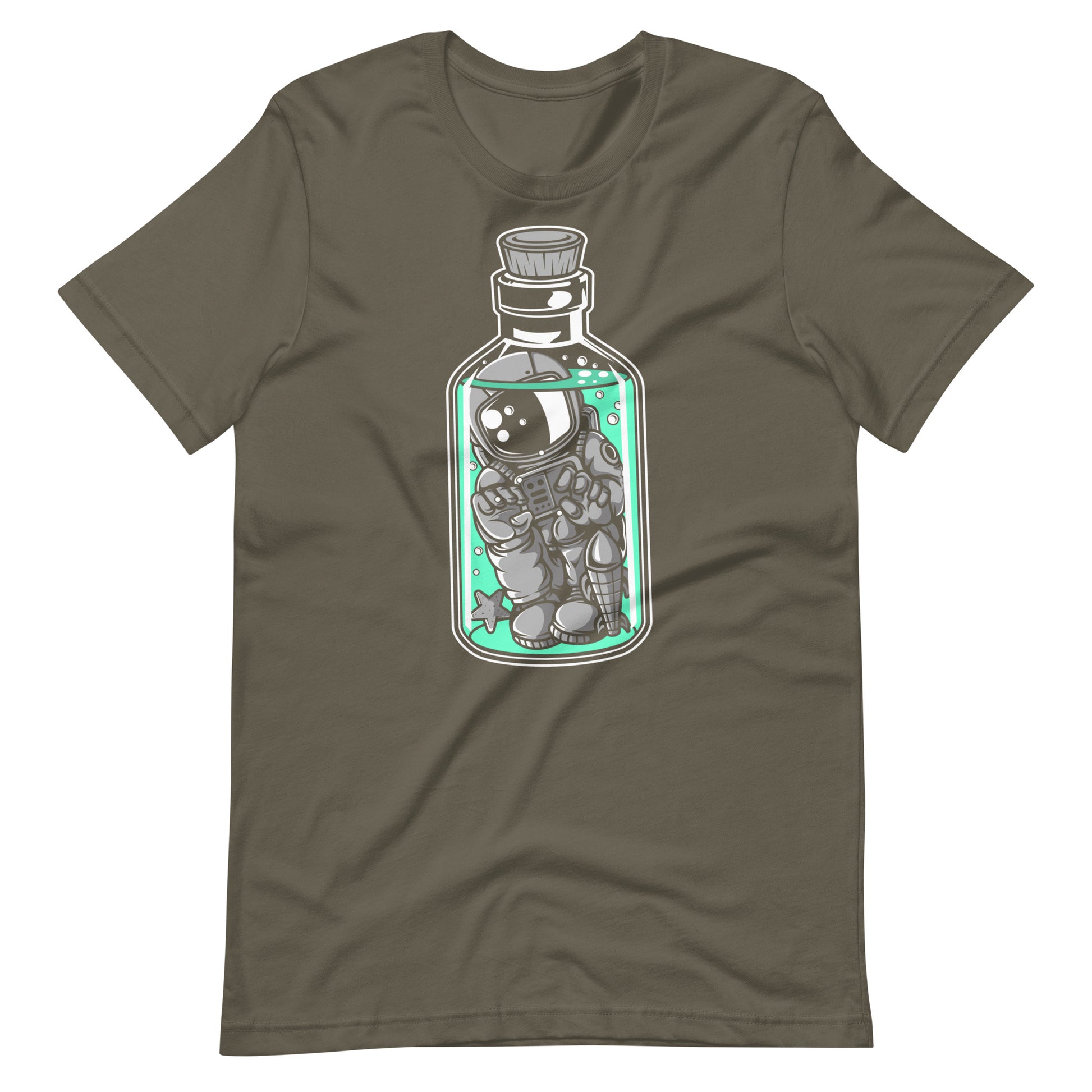 Astronaut in the Bottle - Men's t-shirt - Army Front