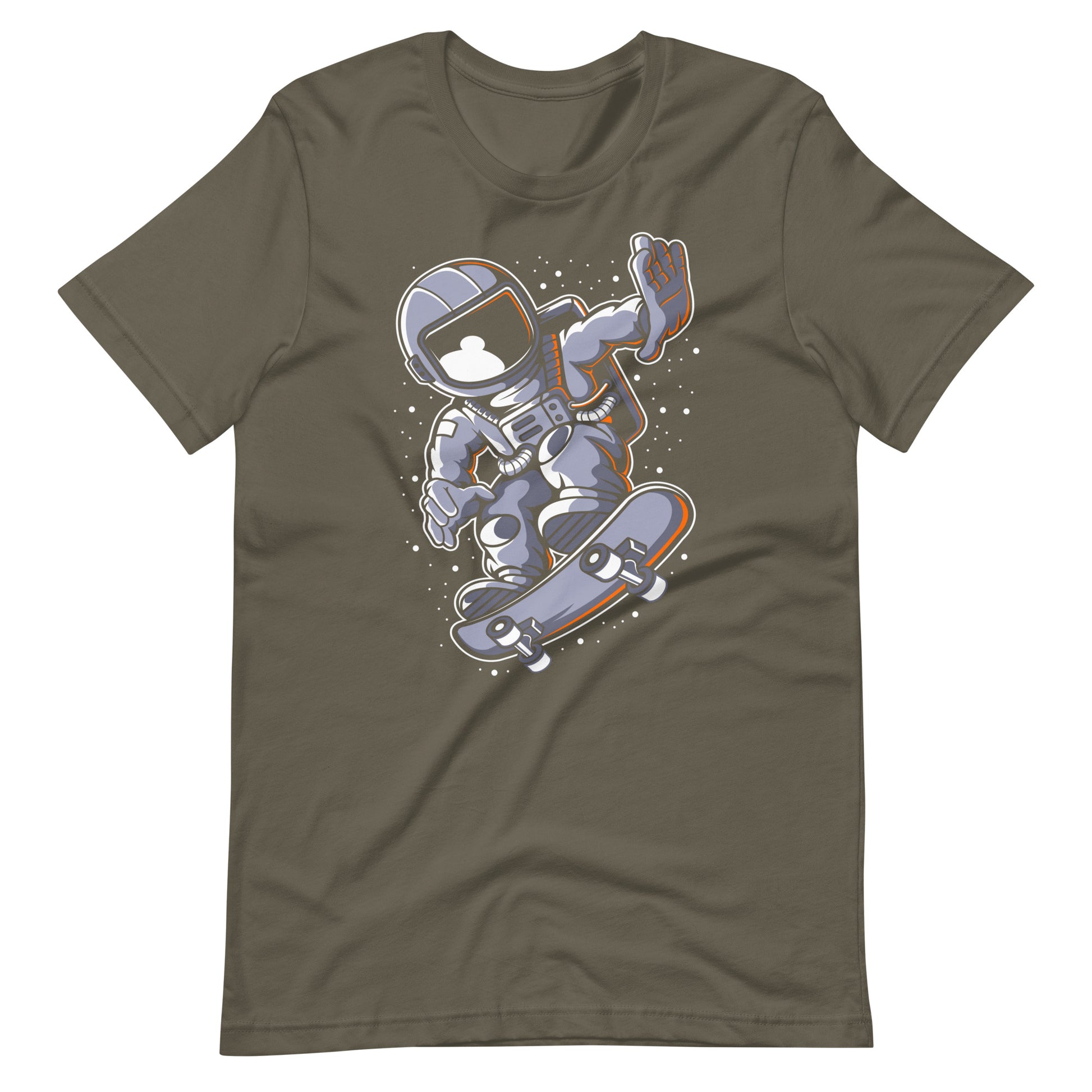 Astronaut Skateboard - Men's t-shirt - Army Front