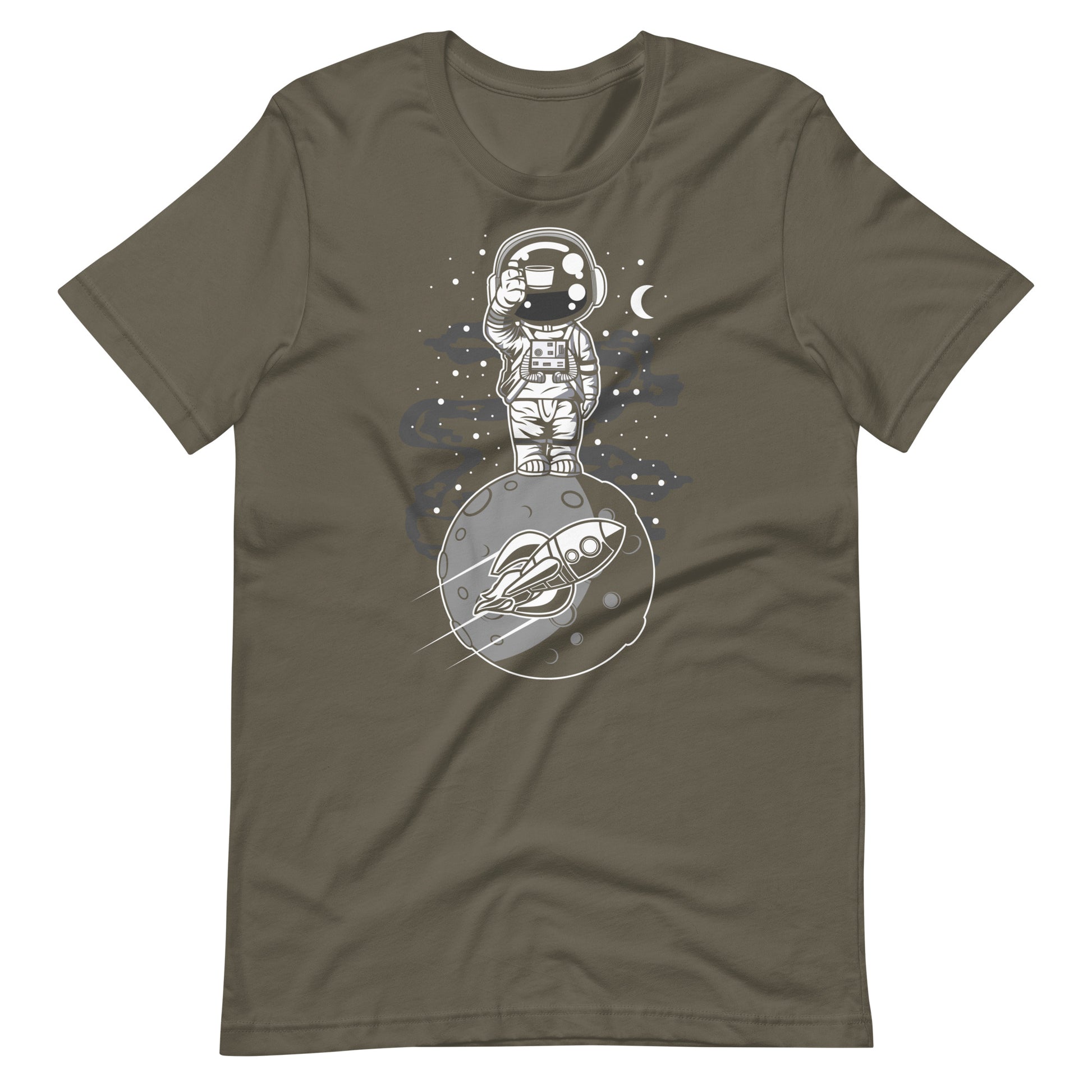 Astronaut Standing on the Moon - Men's t-shirt - Army Front