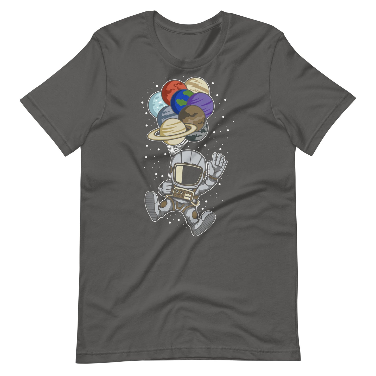 Astronaut Balloon Planets - Men's t-shirt - Asphalt Front