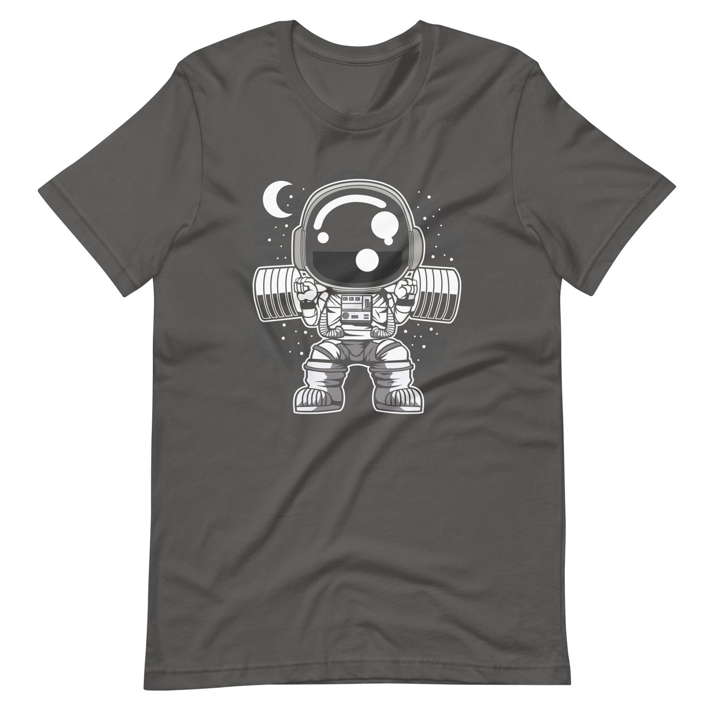 Astronaut Barbell Body Builder - Men's t-shirt - Asphalt Front