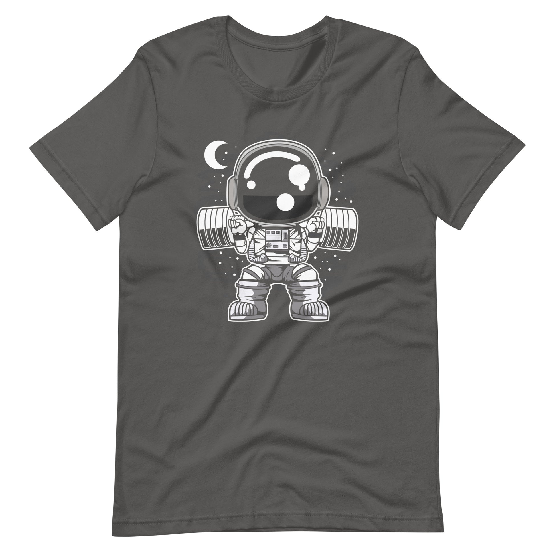 Astronaut Barbell Body Builder - Men's t-shirt - Asphalt Front