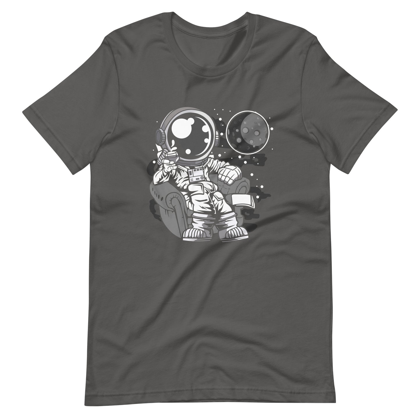 Astronaut Drinking and Relax - Men's t-shirt - Asphalt Front