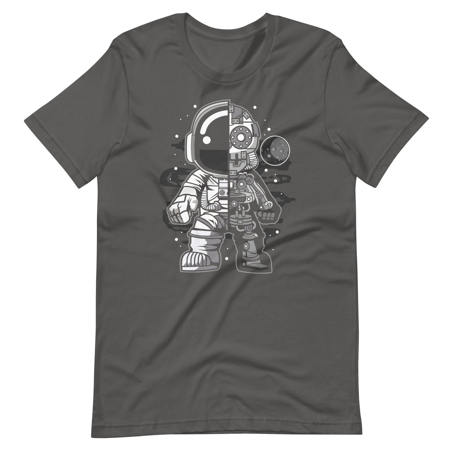 Astronaut Half Robot - Men's t-shirt - Asphalt Front