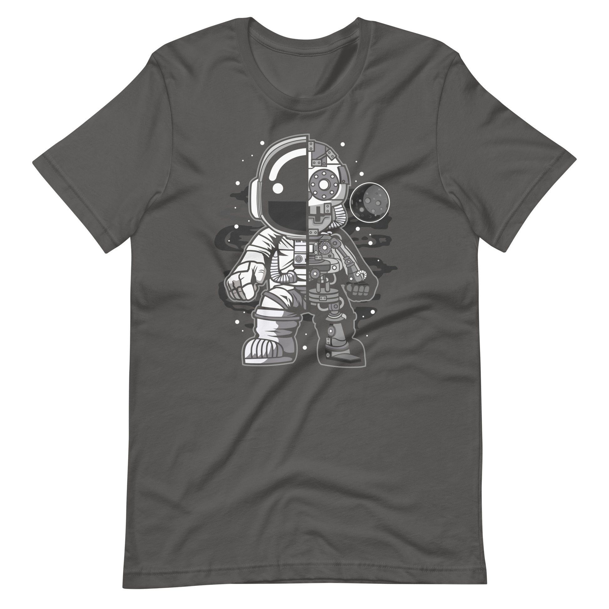 Astronaut Half Robot - Men's t-shirt - Asphalt Front