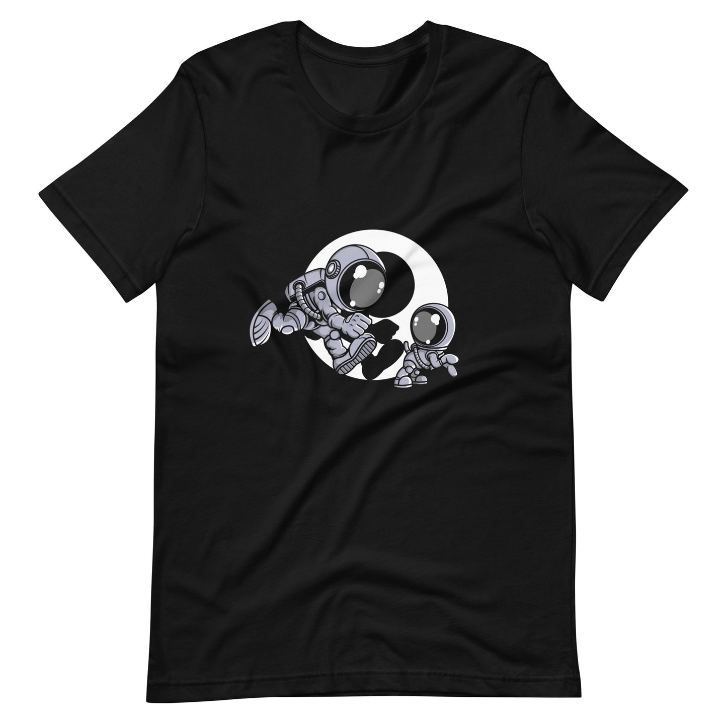 Astronaut and Little Dog - Men's t-shirt - Black Front