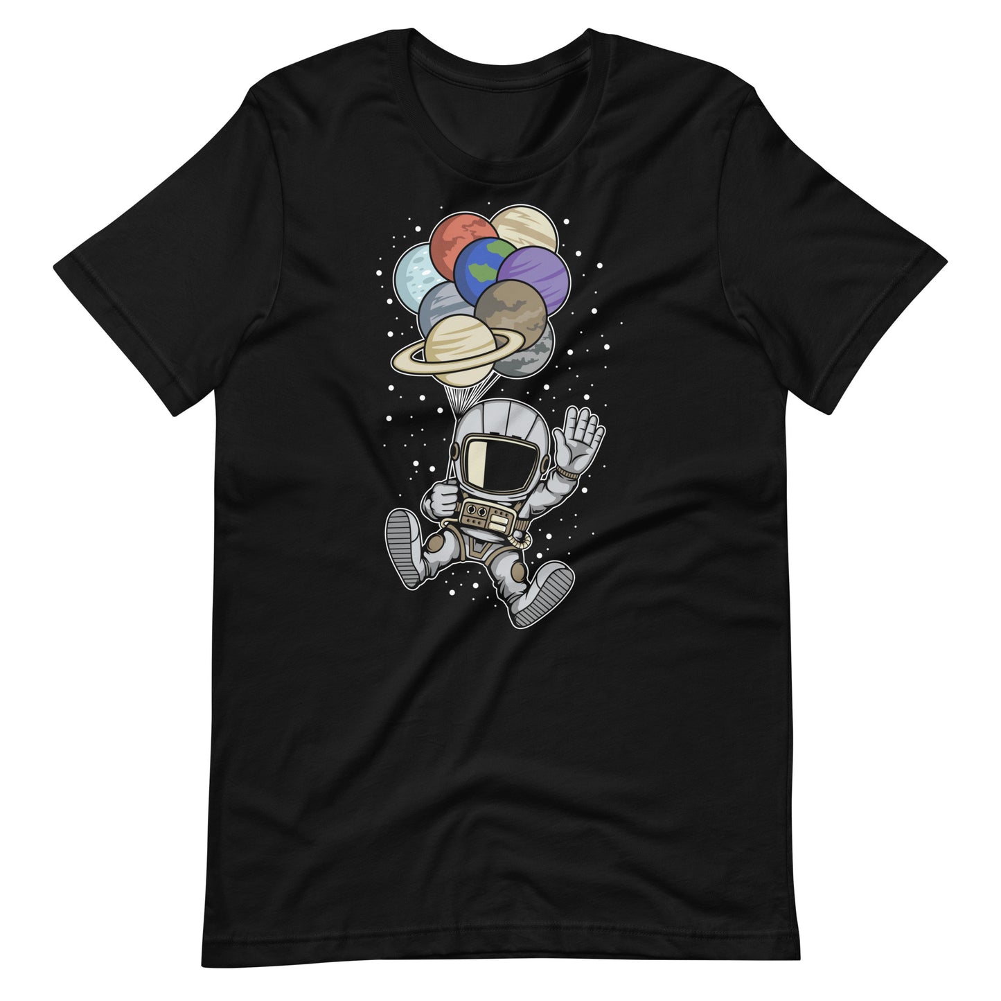 Astronaut Balloon Planets - Men's t-shirt - Black Front