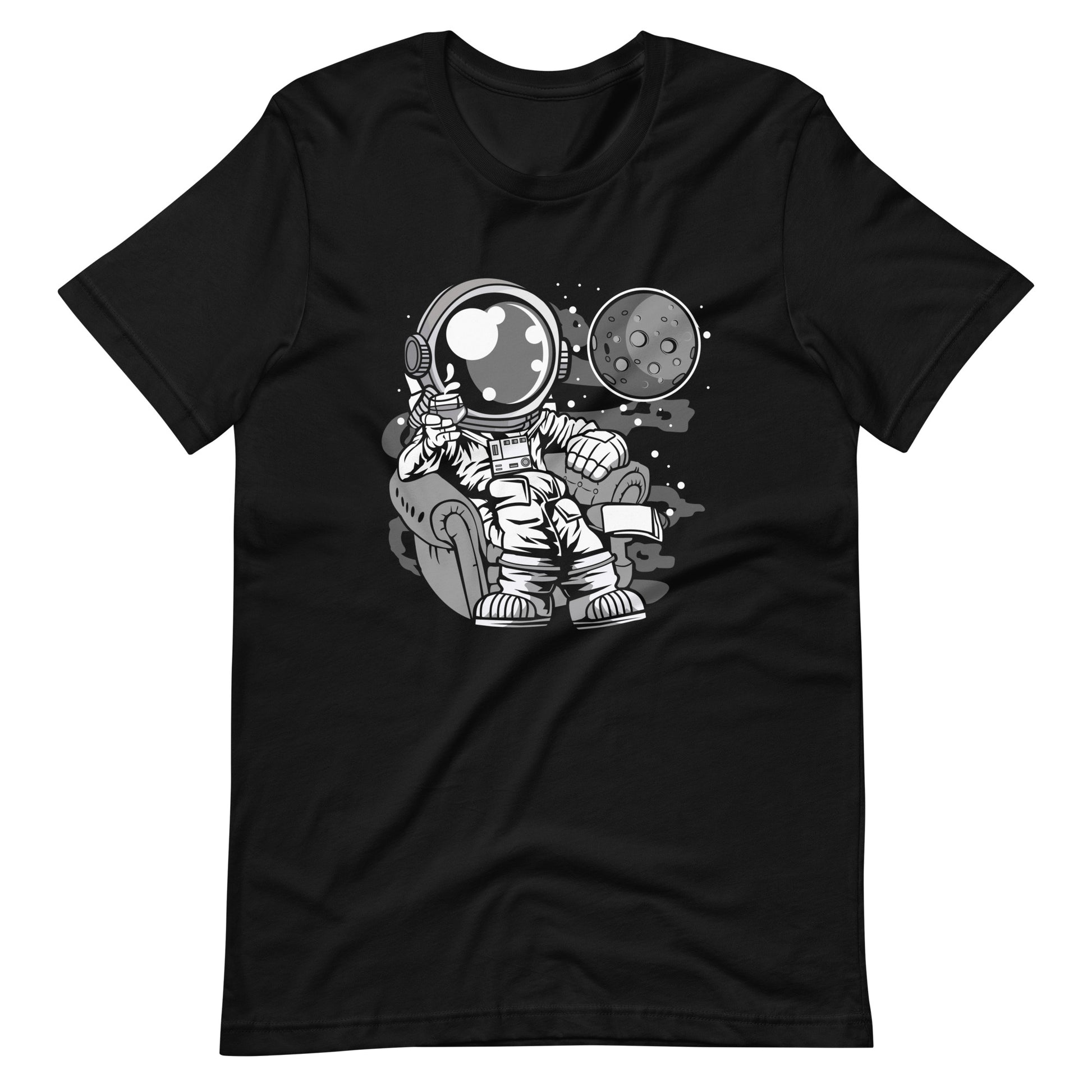 Astronaut Drinking and Relax - Men's t-shirt - Black Front