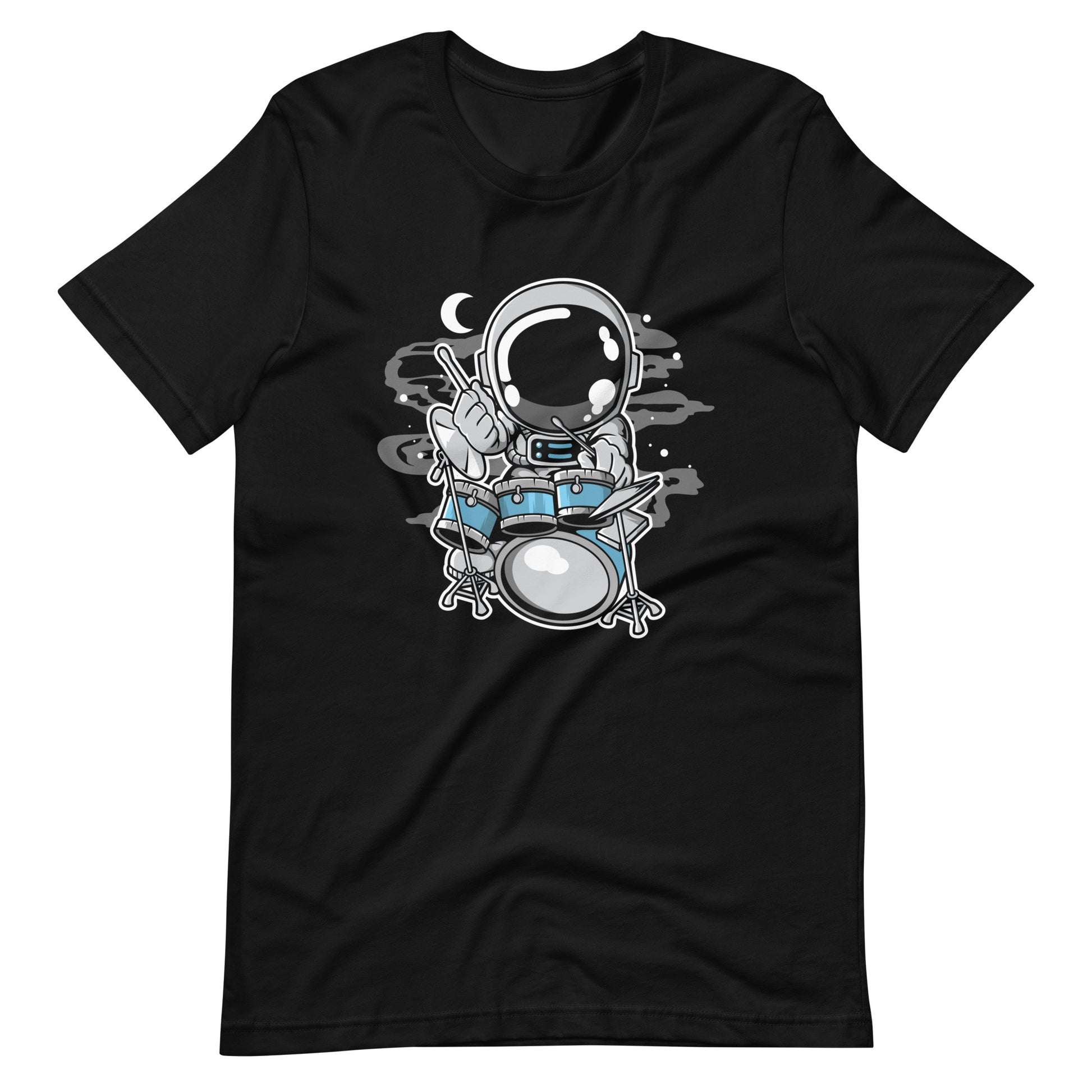 Astronaut Drummer - Men's t-shirt - Black Front