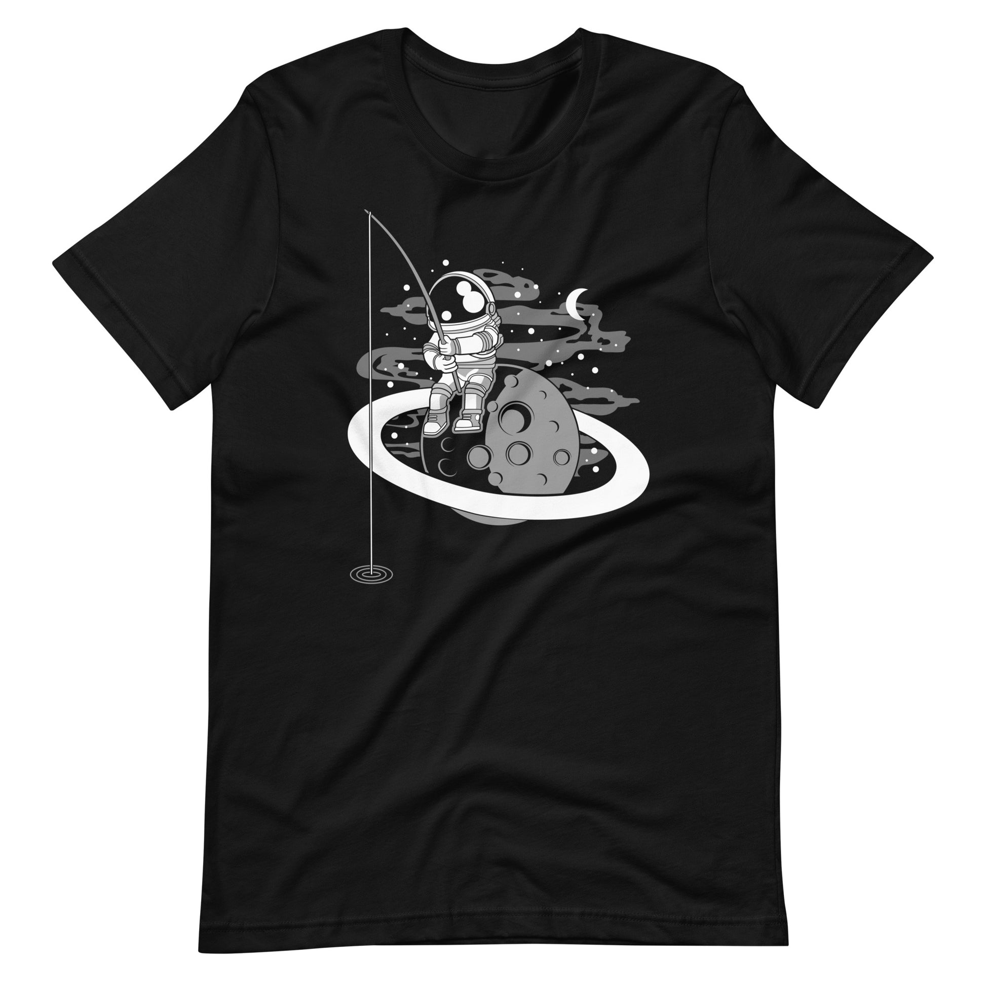 Astronaut Fishing - Men's t-shirt - Black Front