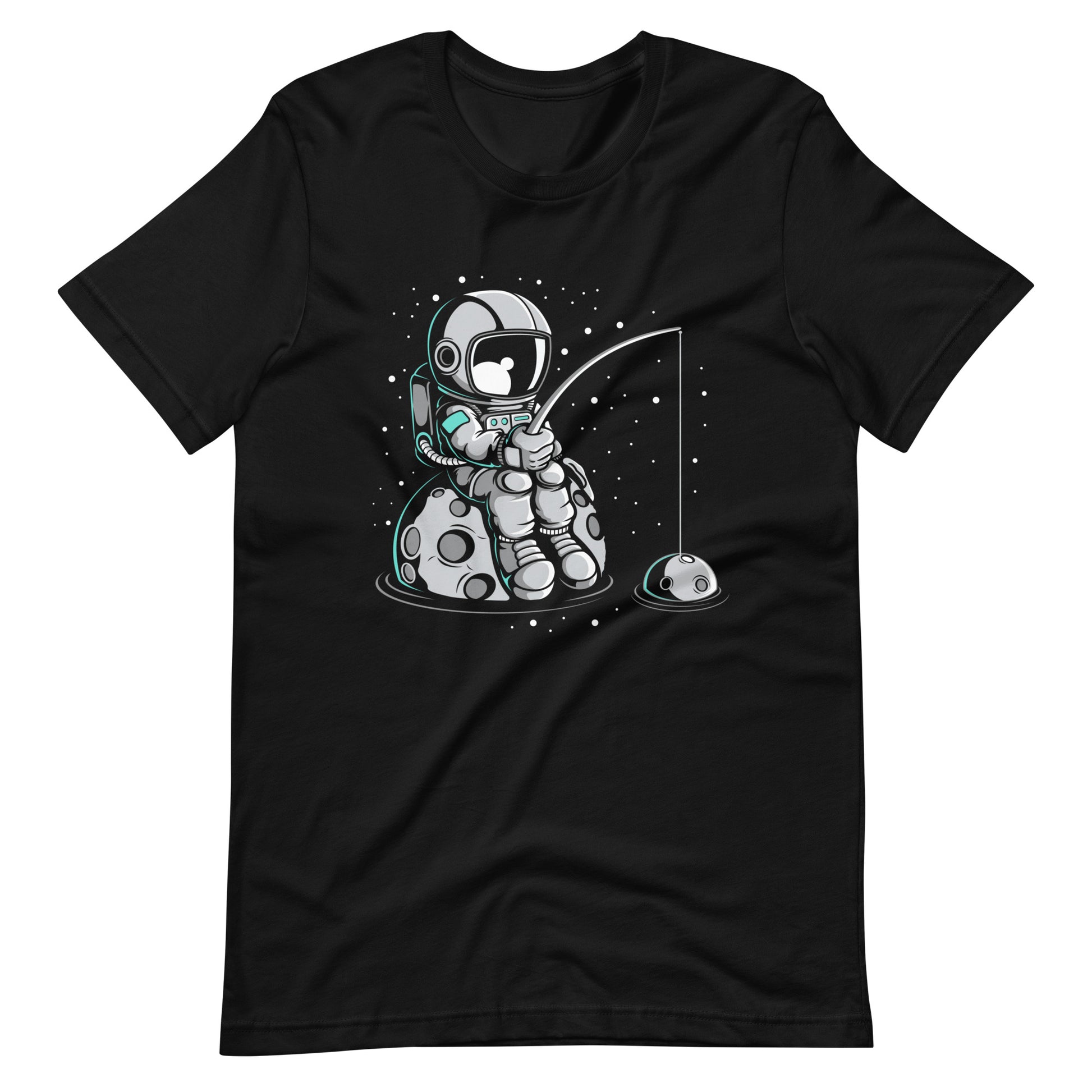 Astronaut Fishing 2 - Men's t-shirt - Black Front