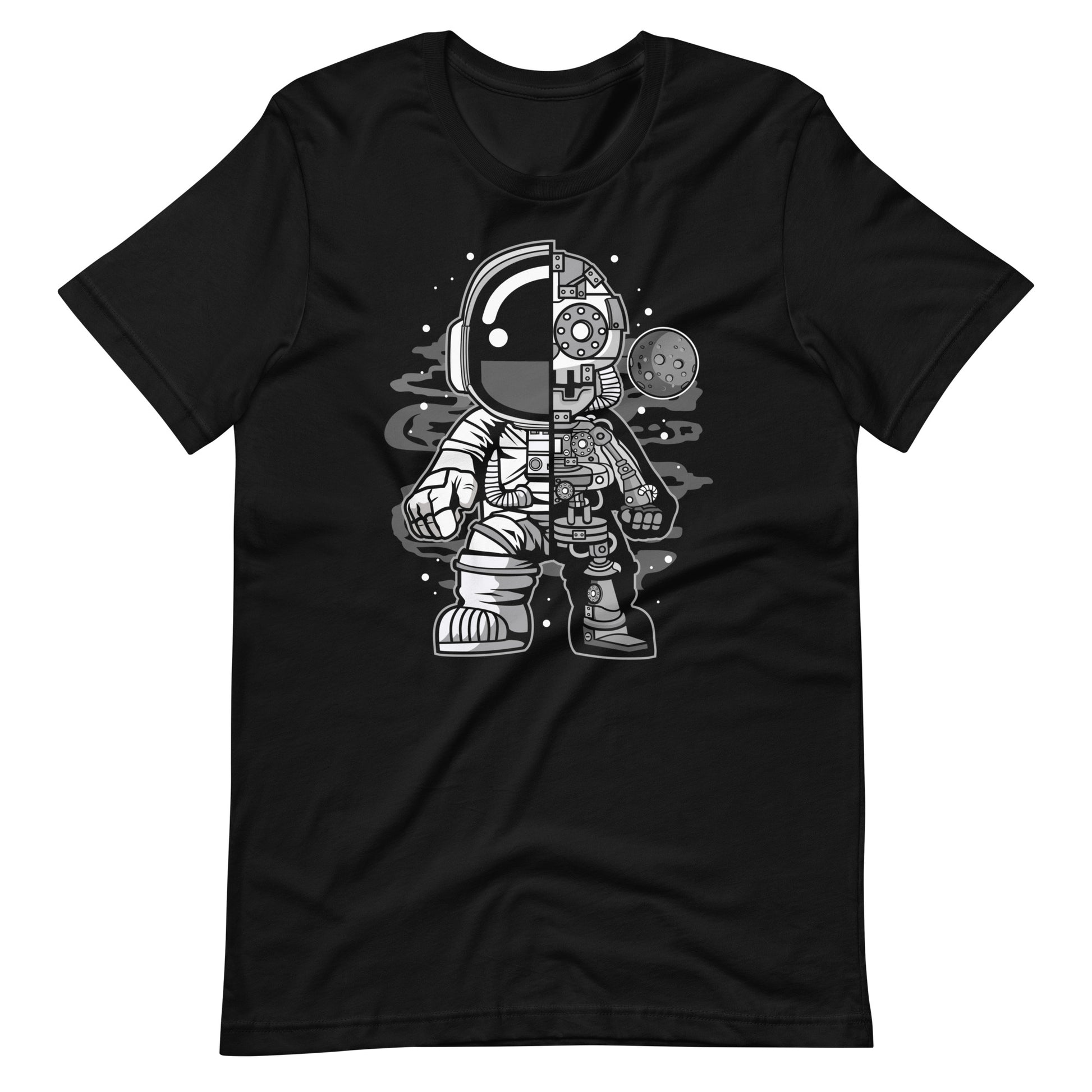 Astronaut Half Robot - Men's t-shirt - Black Front