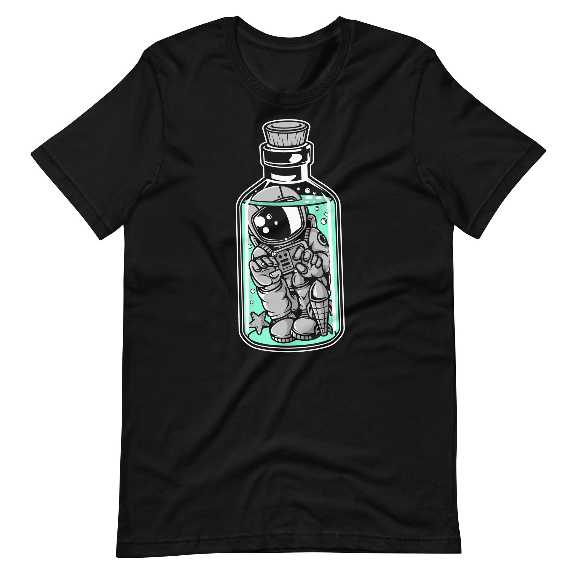 Astronaut in the Bottle - Men's t-shirt - Black Front