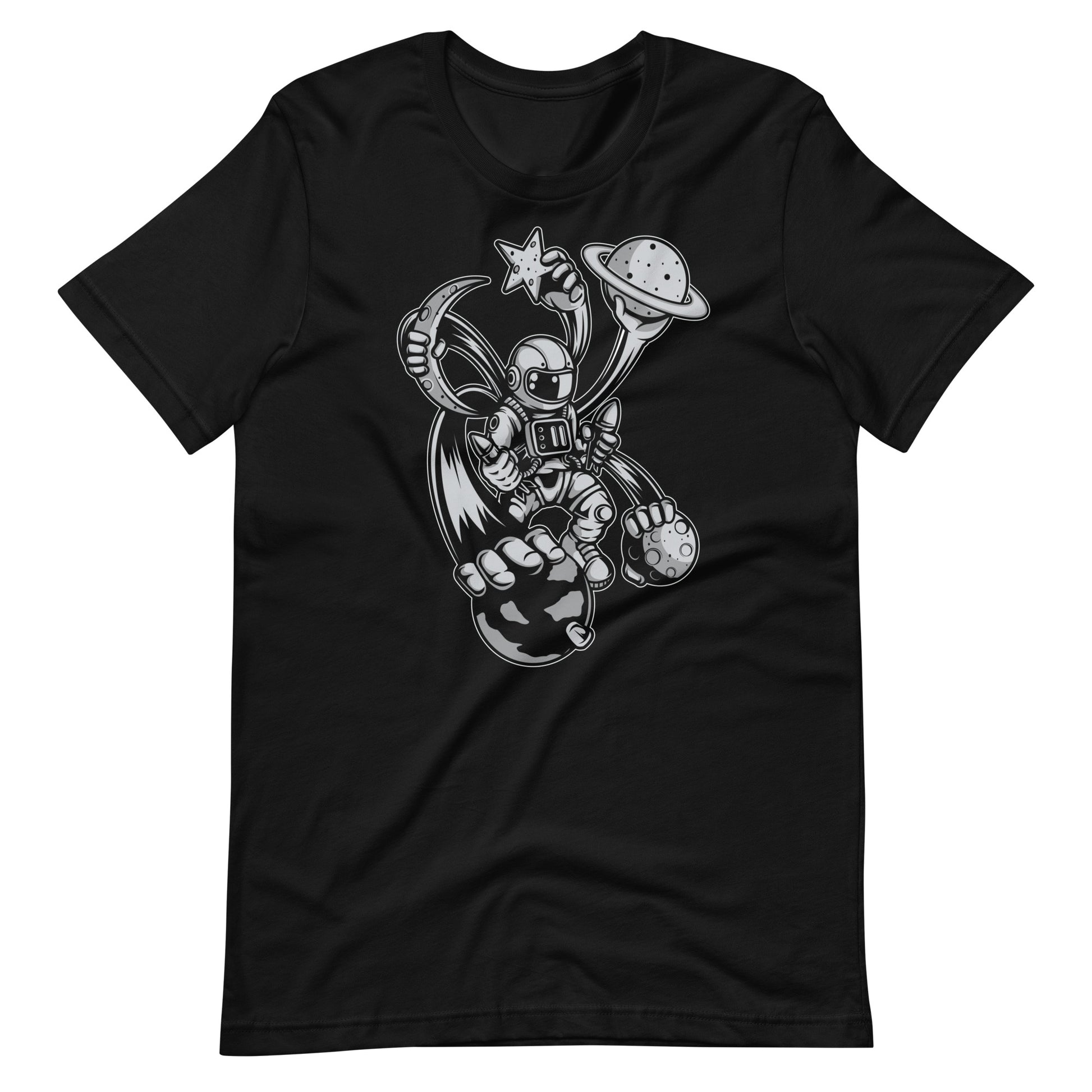 Astronaut Multiple Hands - Men's t-shirt - Black Front