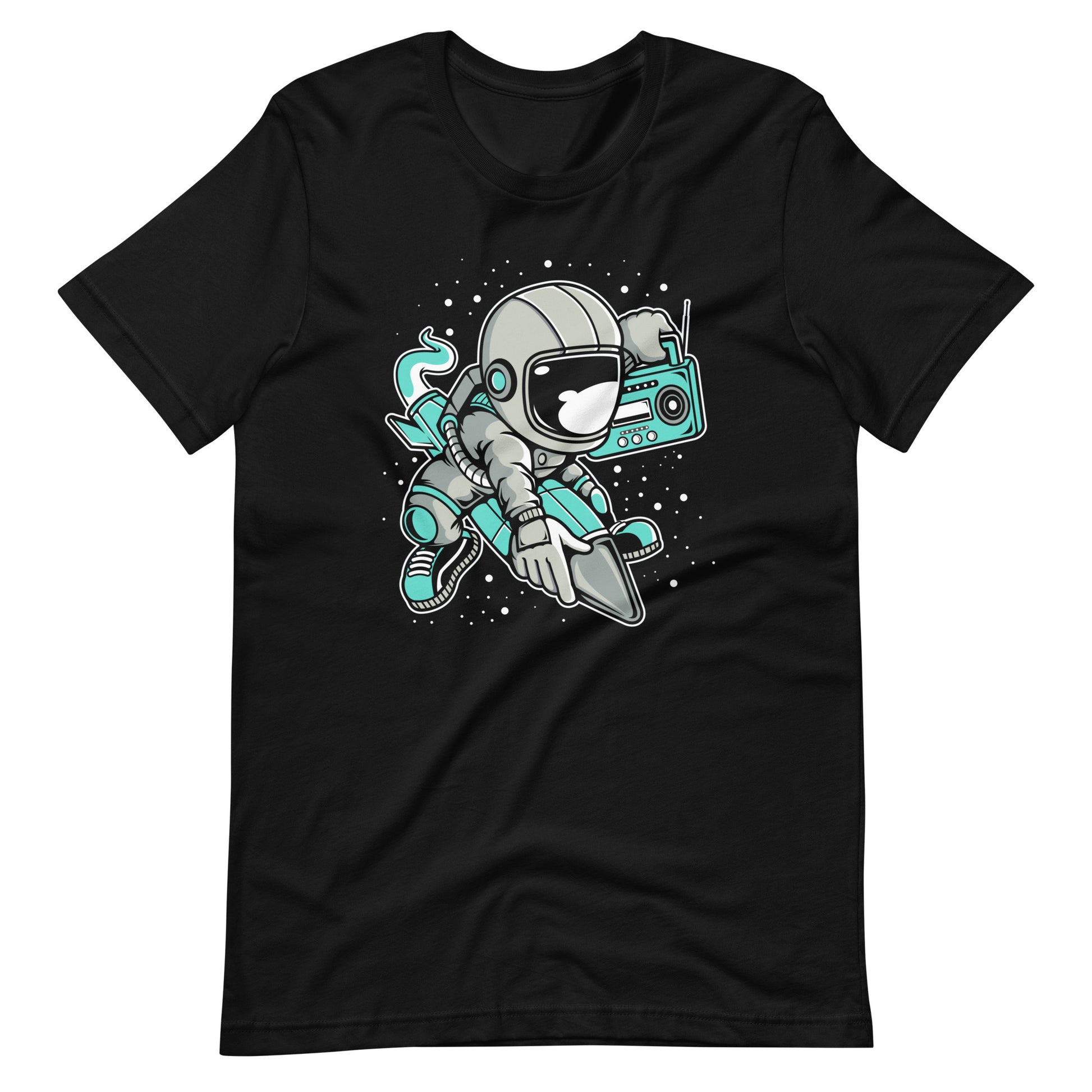 Astronaut Rocket - Men's t-shirt - Black Front