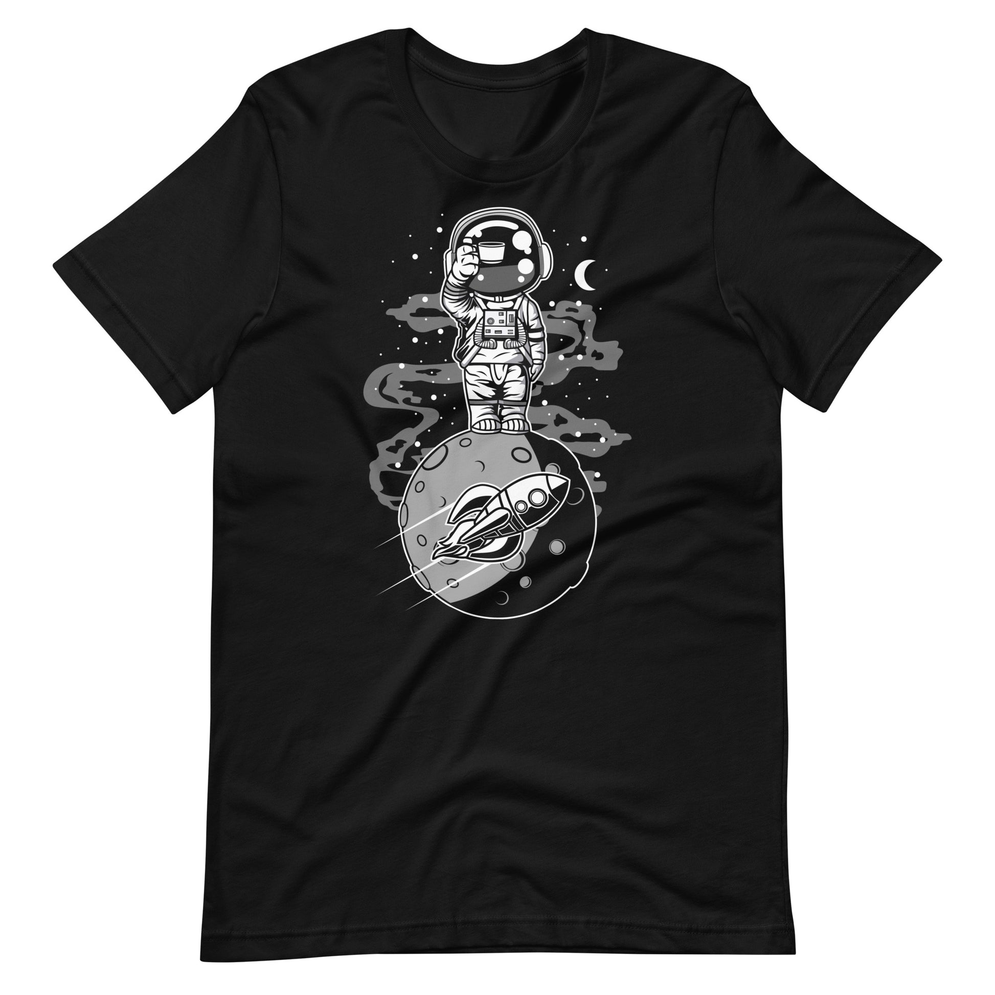 Astronaut Standing on the Moon - Men's t-shirt - Black Front
