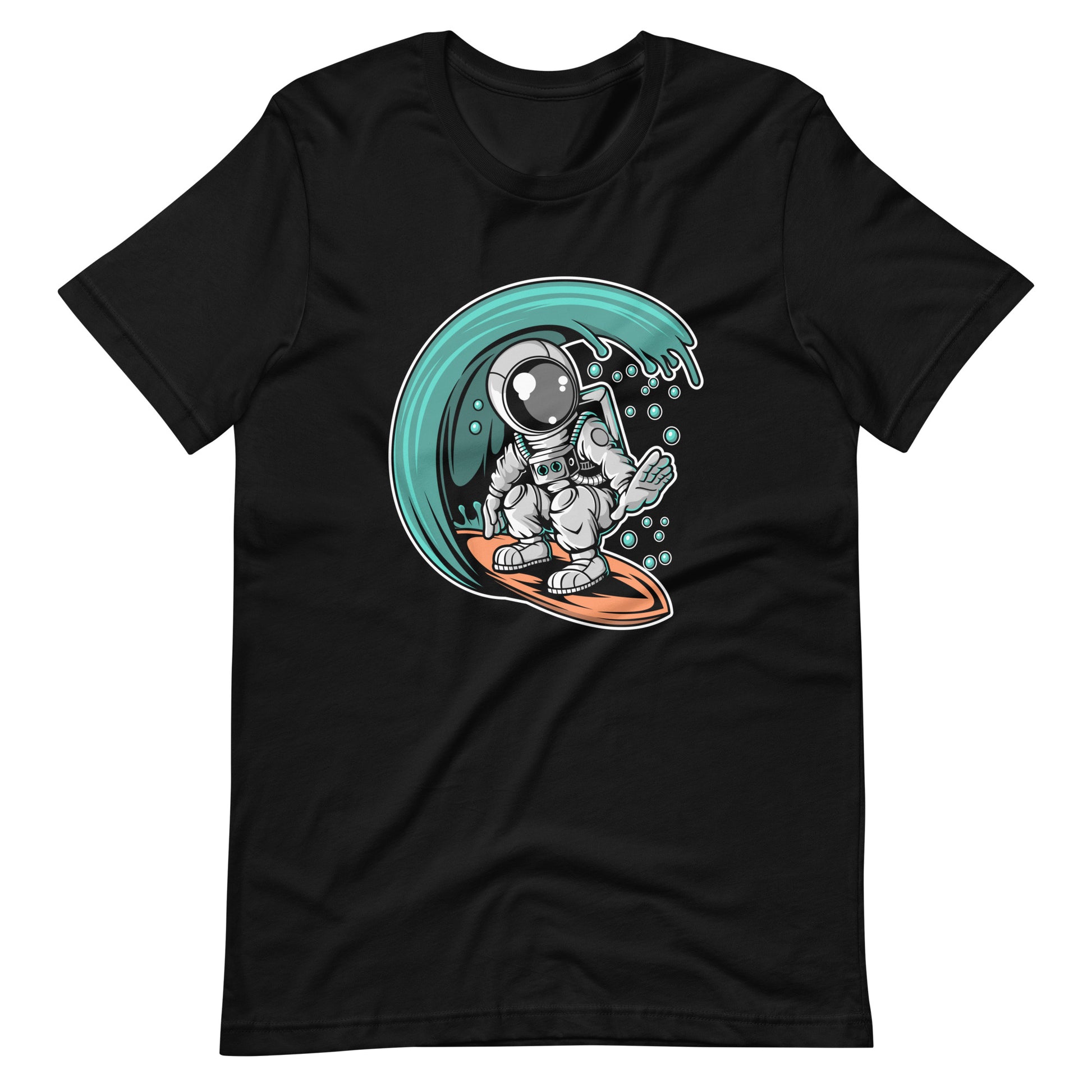 Astronaut Surfing - Men's t-shirt - Black Front