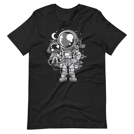 Astronaut and His Doll - Men's t-shirt - Black Heather Front