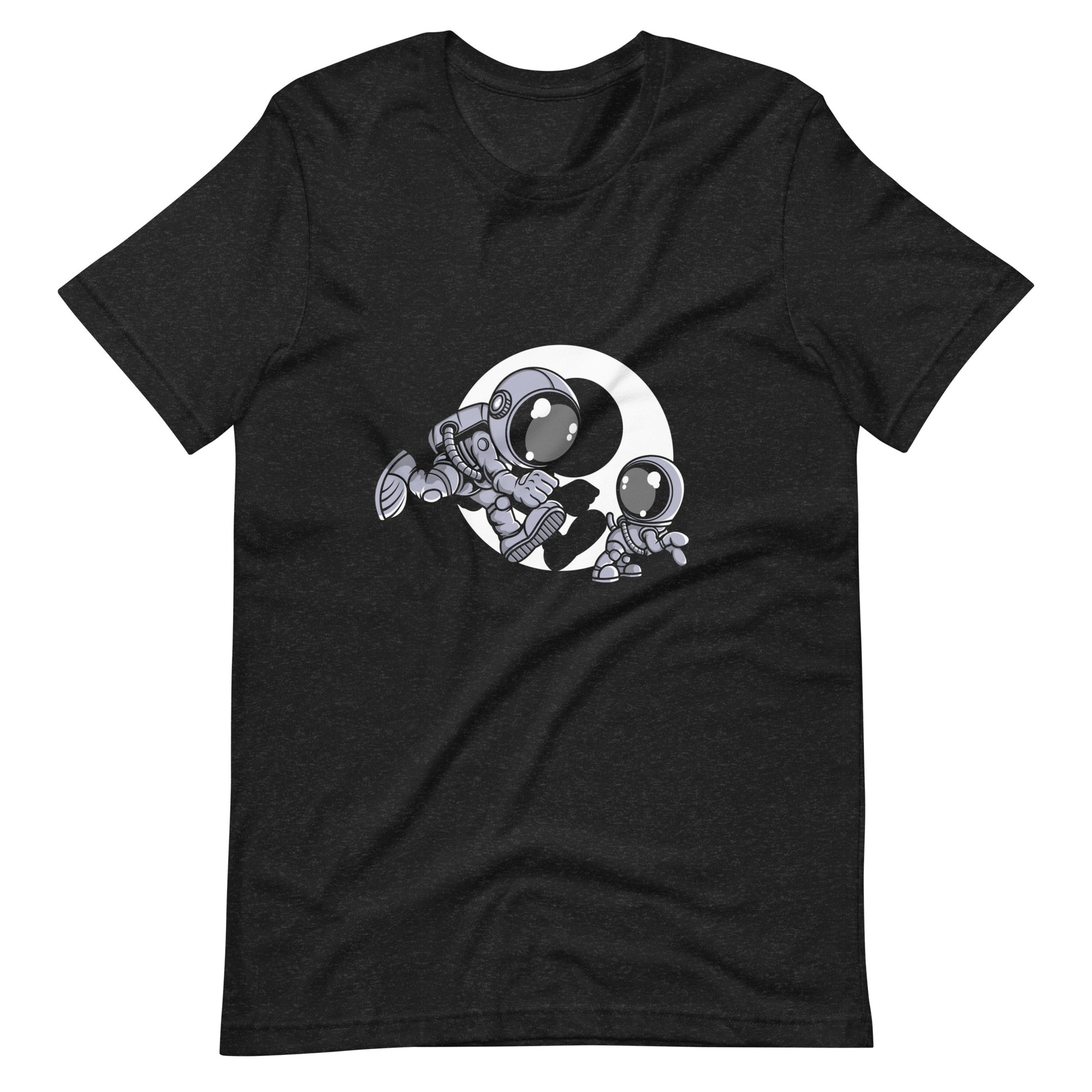 Astronaut and Little Dog - Men's t-shirt - Black Heather Front