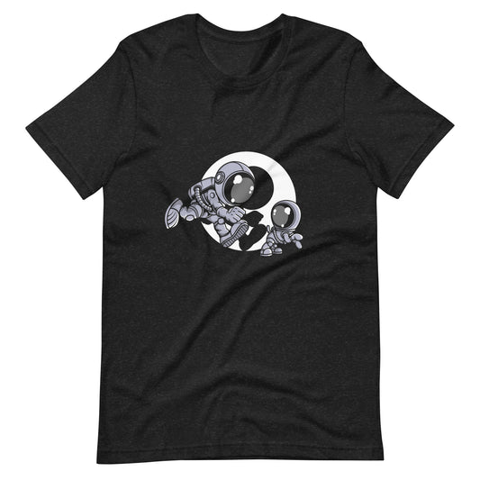 Astronaut and Little Dog - Men's t-shirt - Black Heather Front