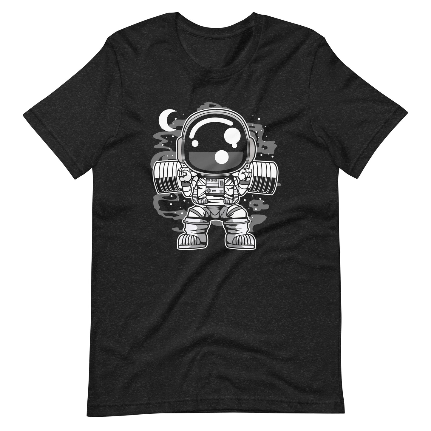 Astronaut Barbell Body Builder - Men's t-shirt - Black Heather Front