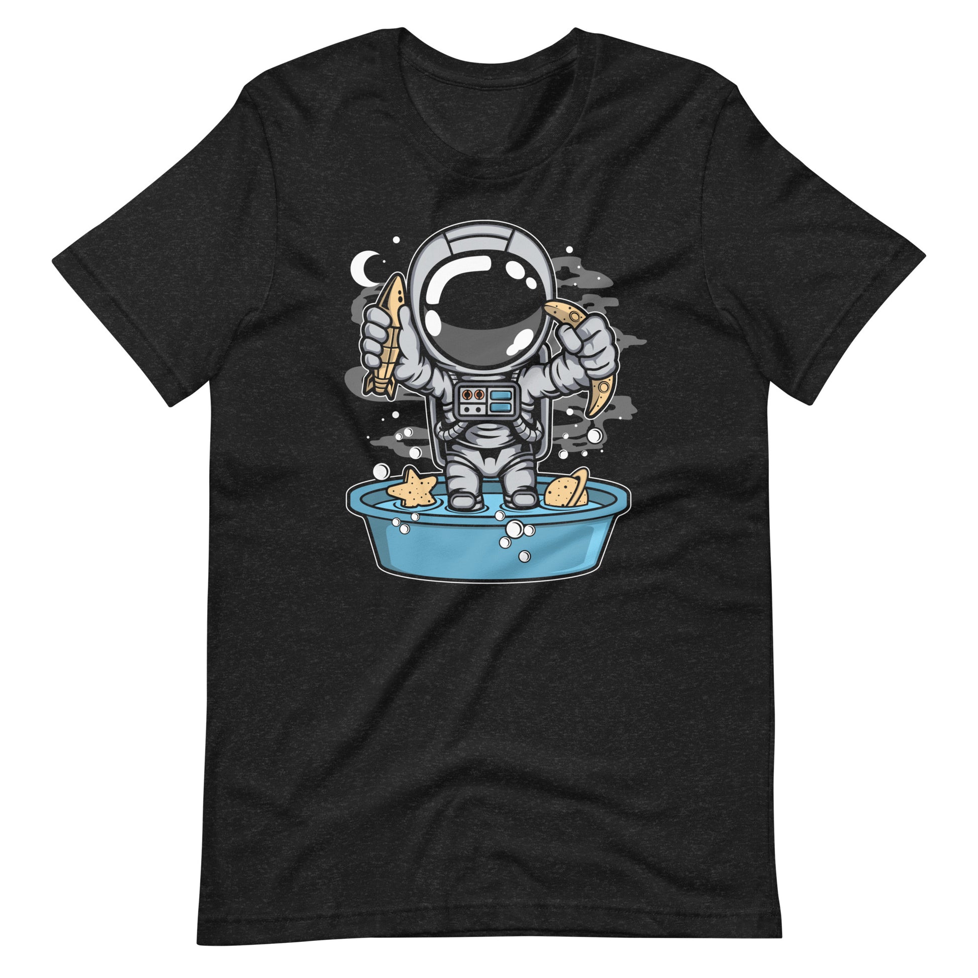 Astronaut Bathtub - Men's t-shirt - Black Heather Front