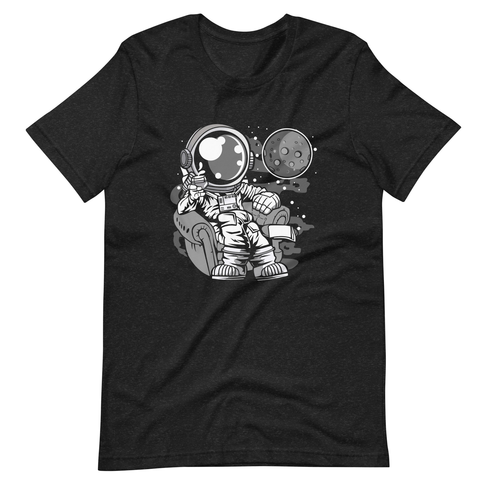 Astronaut Drinking and Relax - Men's t-shirt - Black Heather Front