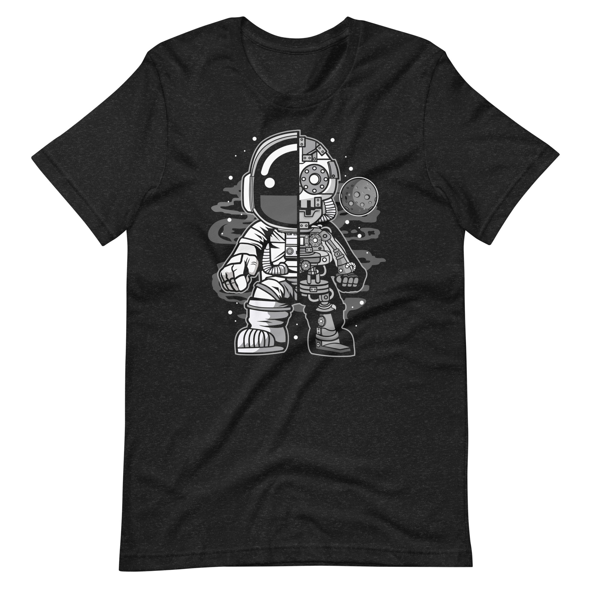 Astronaut Half Robot - Men's t-shirt - Black Heather Front