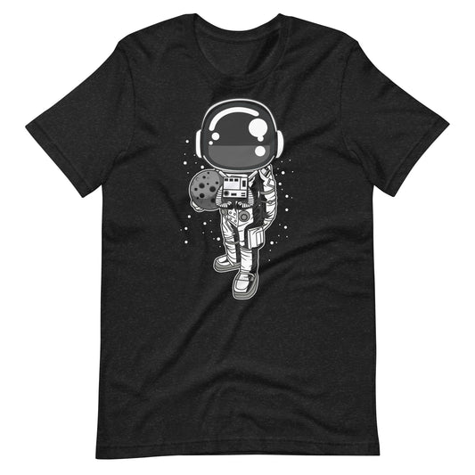 Astronaut Holding the Moon - Men's t-shirt - Black Heather Front