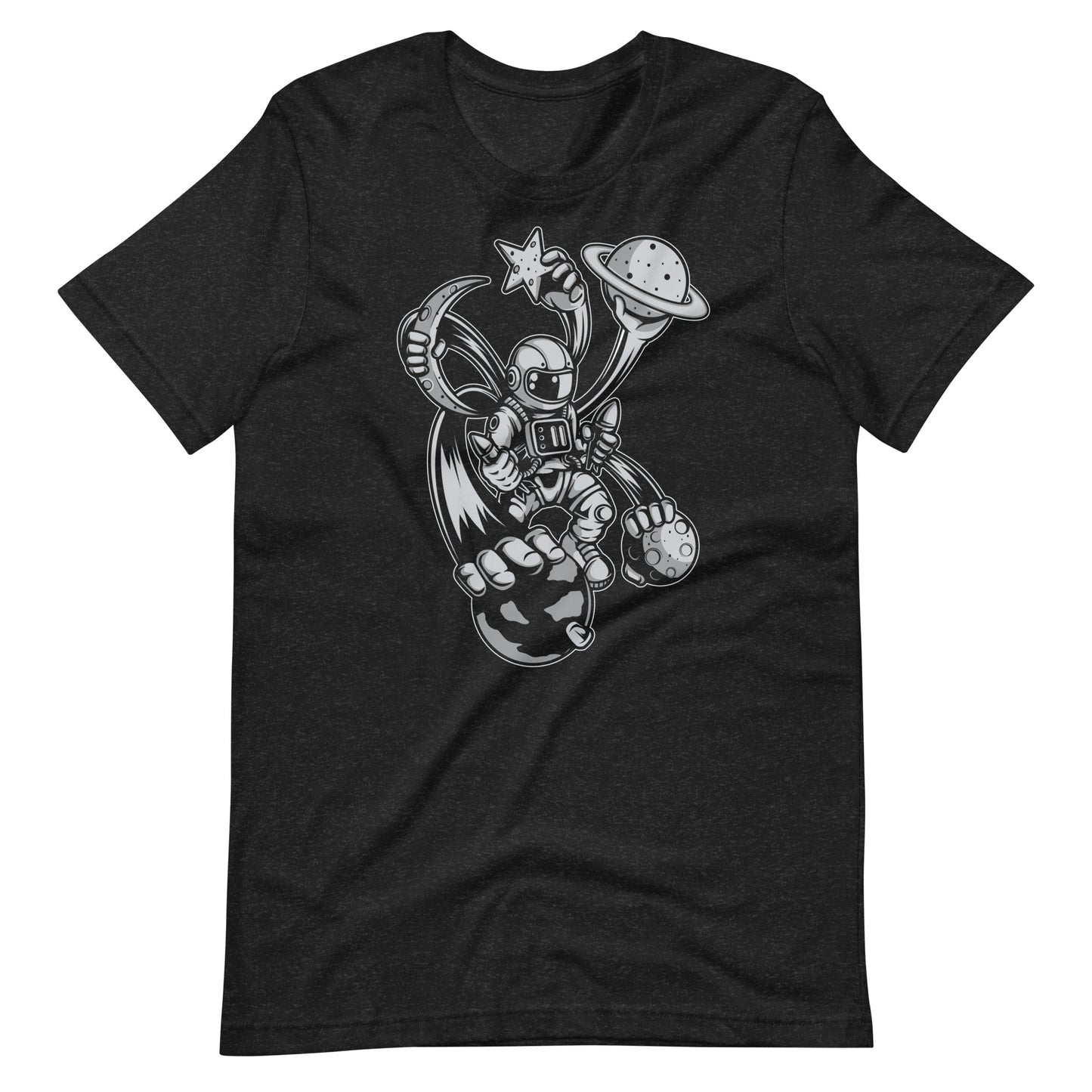 Astronaut Multiple Hands - Men's t-shirt - Black Heather Front