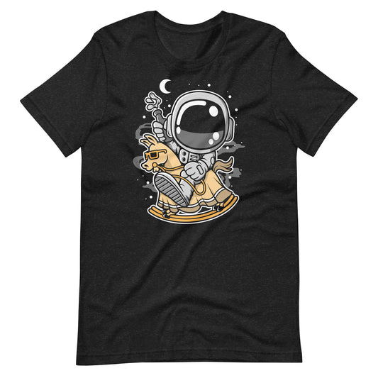 Astronaut Riding Toy Horse - Men's t-shirt - Black Heather Front