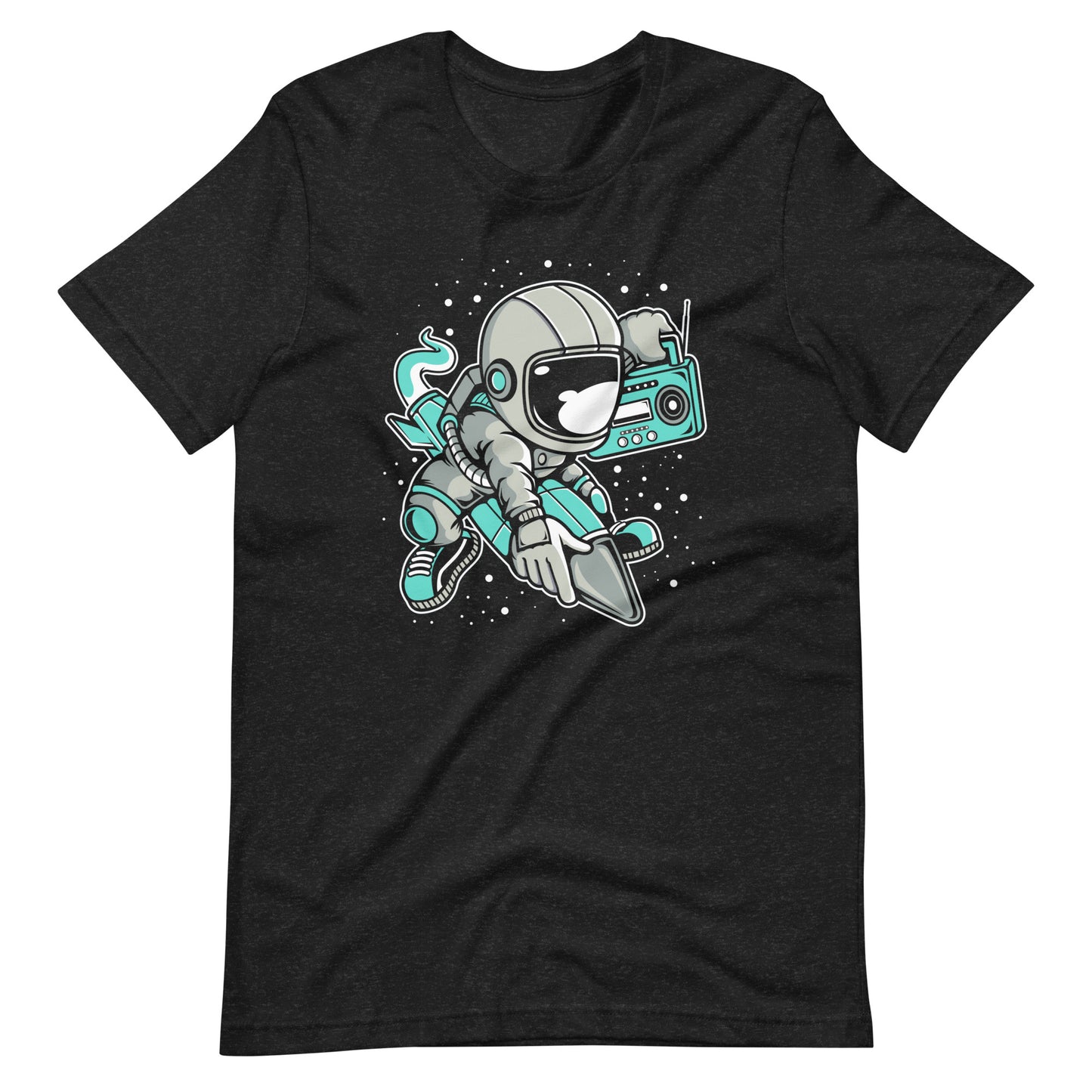 Astronaut Rocket - Men's t-shirt - Black Heather Front